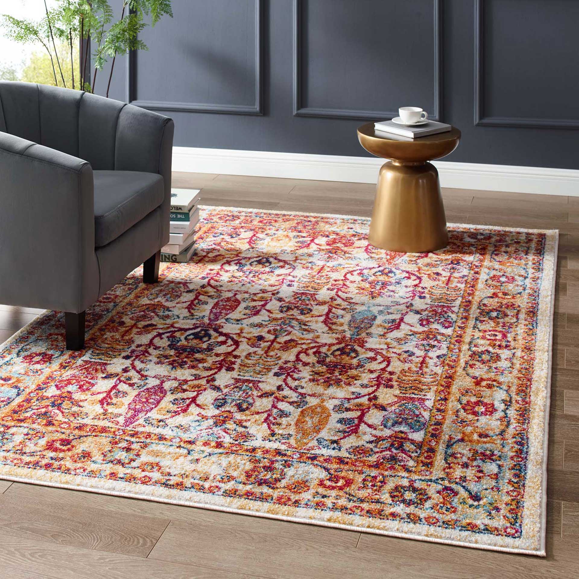 Eastham Area Rug Ivory/Blue/Orange/Yellow/Red - Image 9