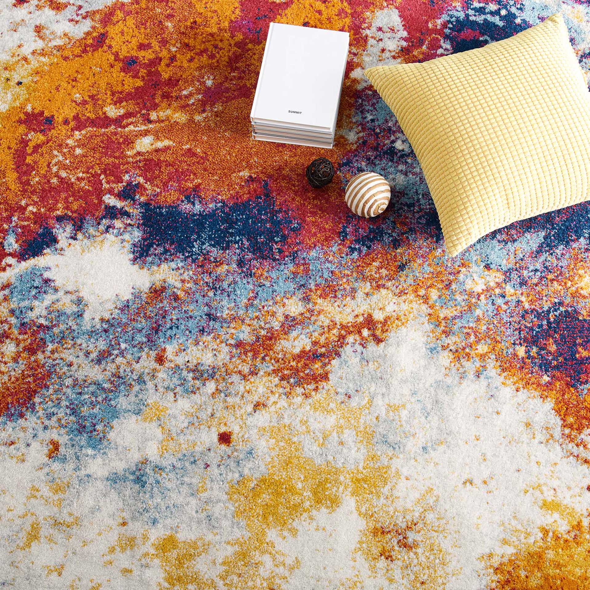 Eastham Area Rug Red/Orange/Yellow/Blue/Ivory - Image 7