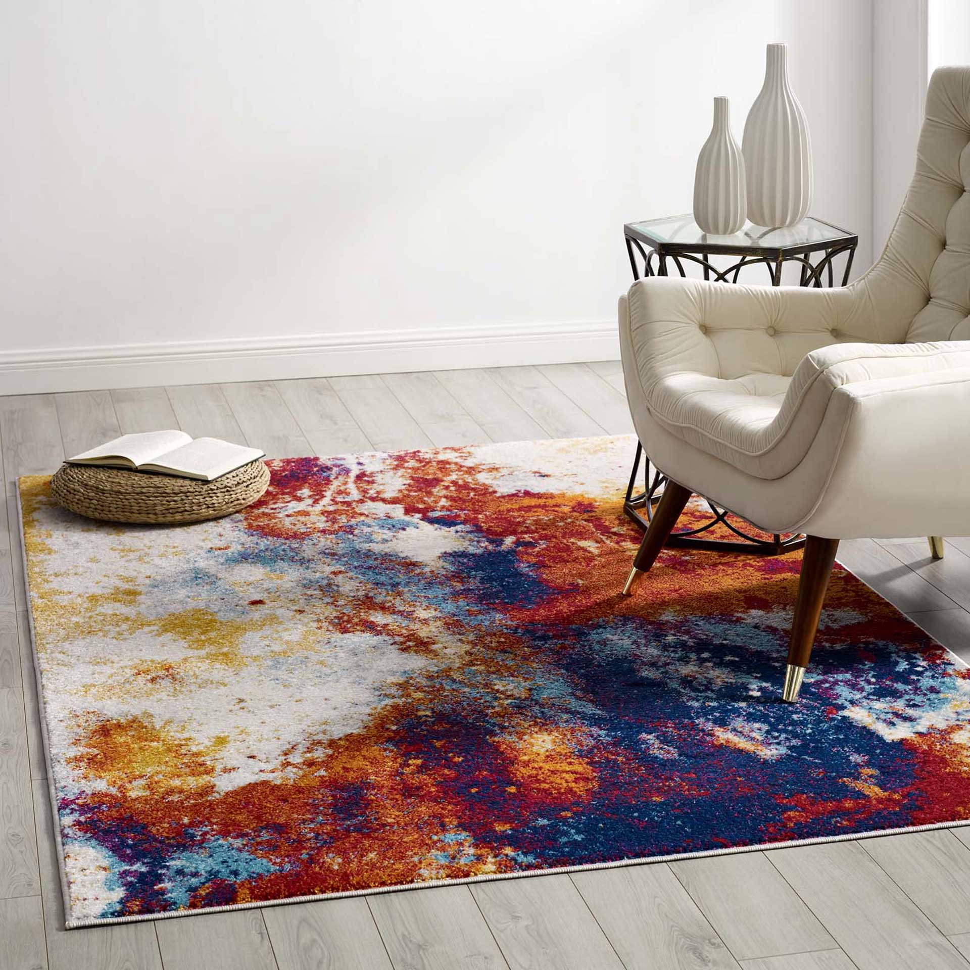 Eastham Area Rug Red/Orange/Yellow/Blue/Ivory - Image 9