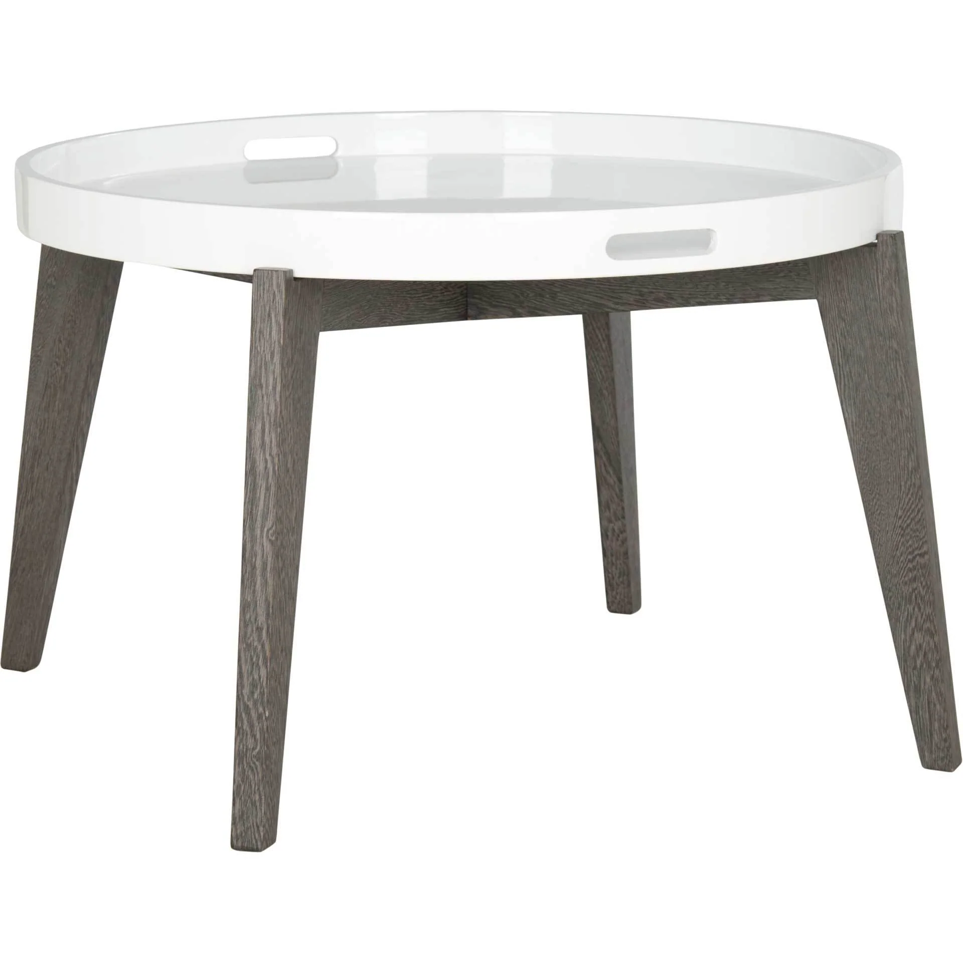Ece Tray Top Lacquer End Table White/Dark Brown - Image 2