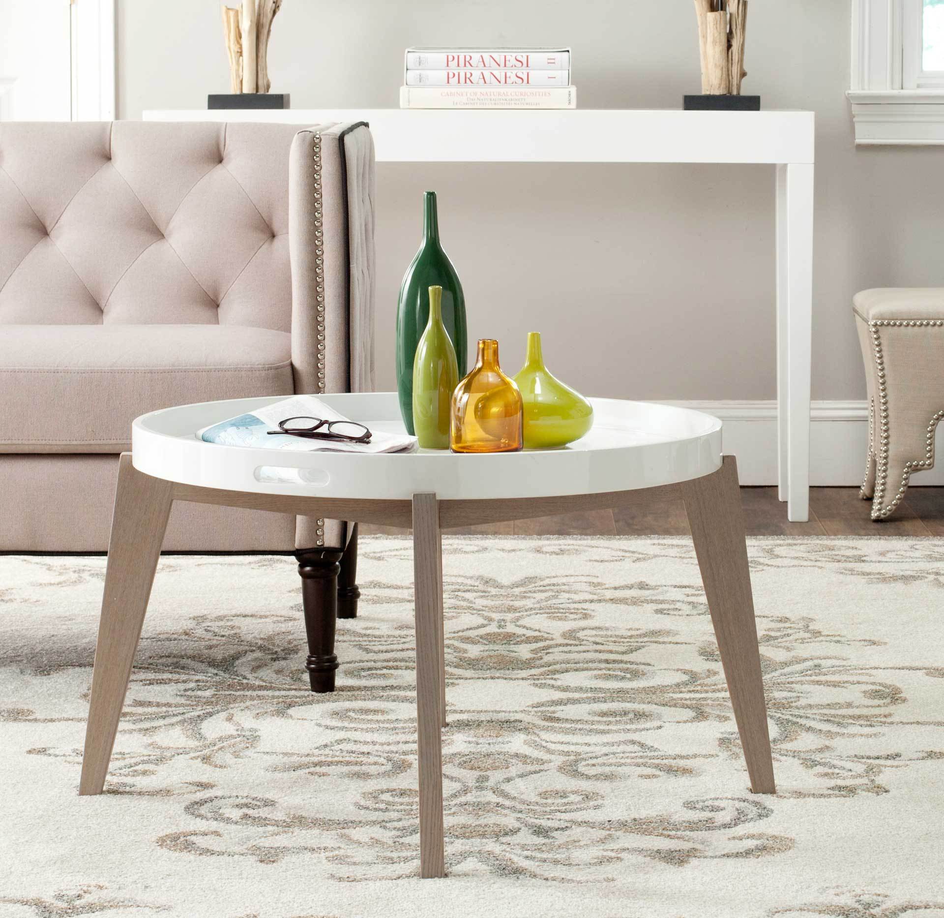 Ece Tray Top Lacquer End Table White/Gray - Image 3