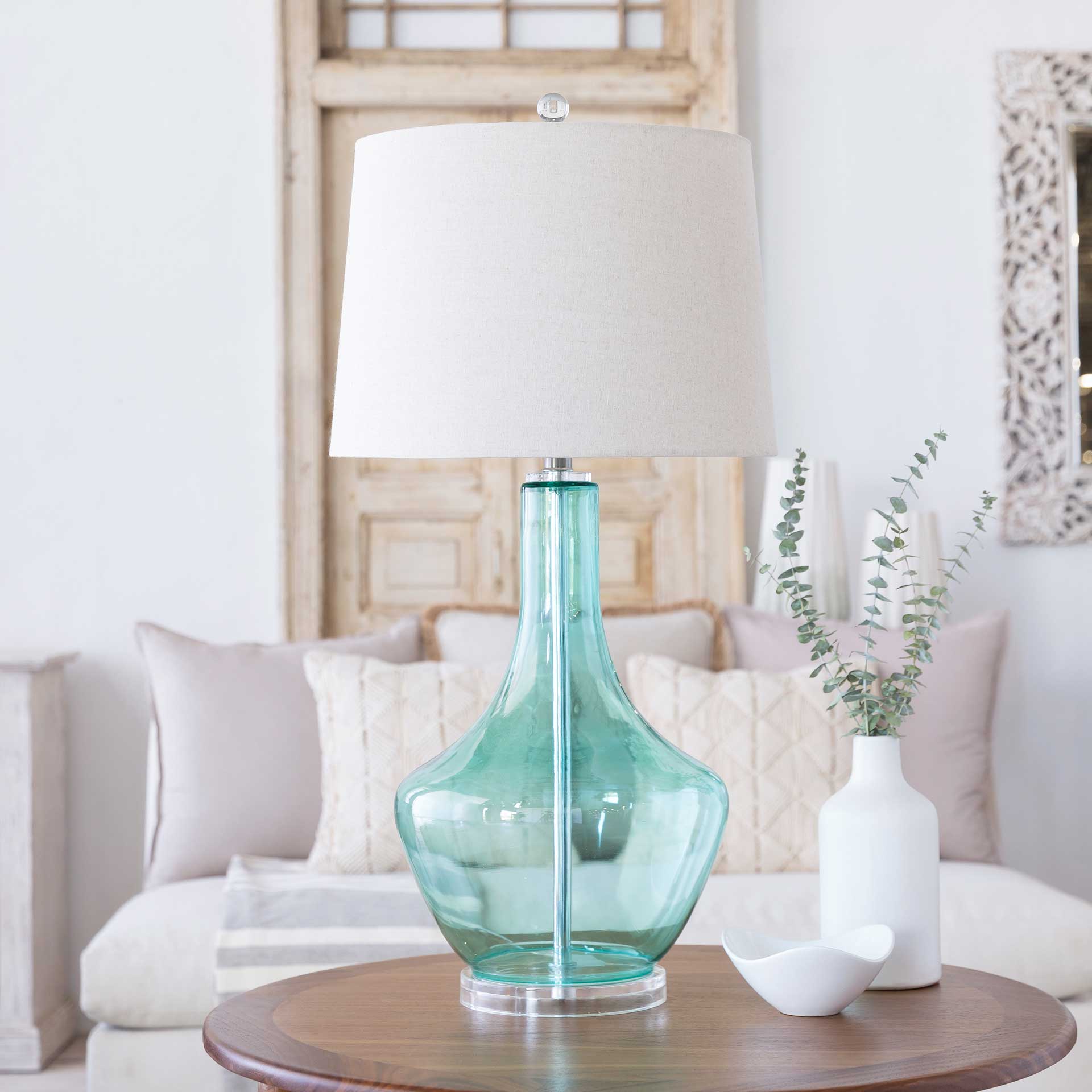 Eddie Table Lamp Ivory/Pale Blue/Aqua - Image 7