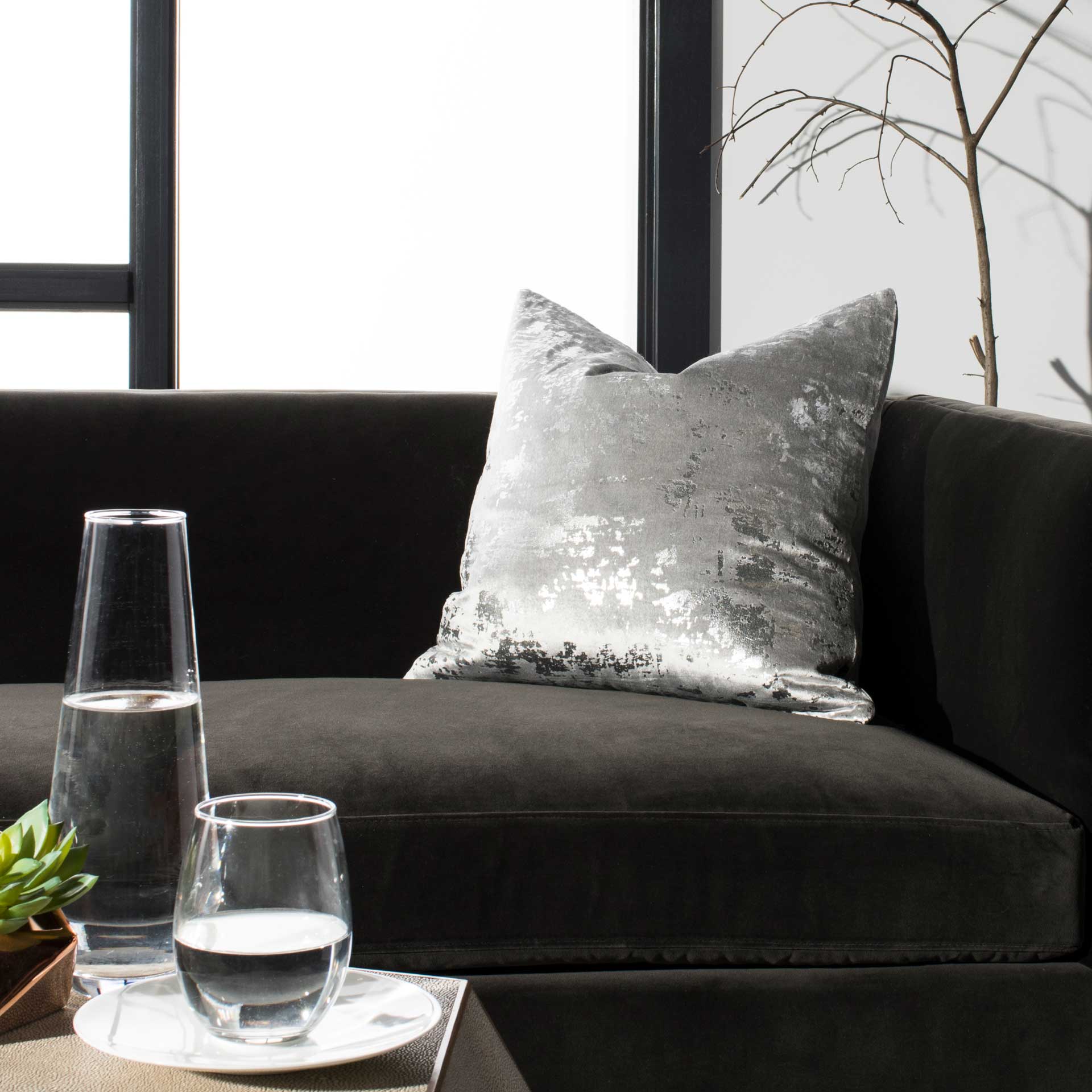 Edge Metallic Pillow Light Gray/Silver - Image 6