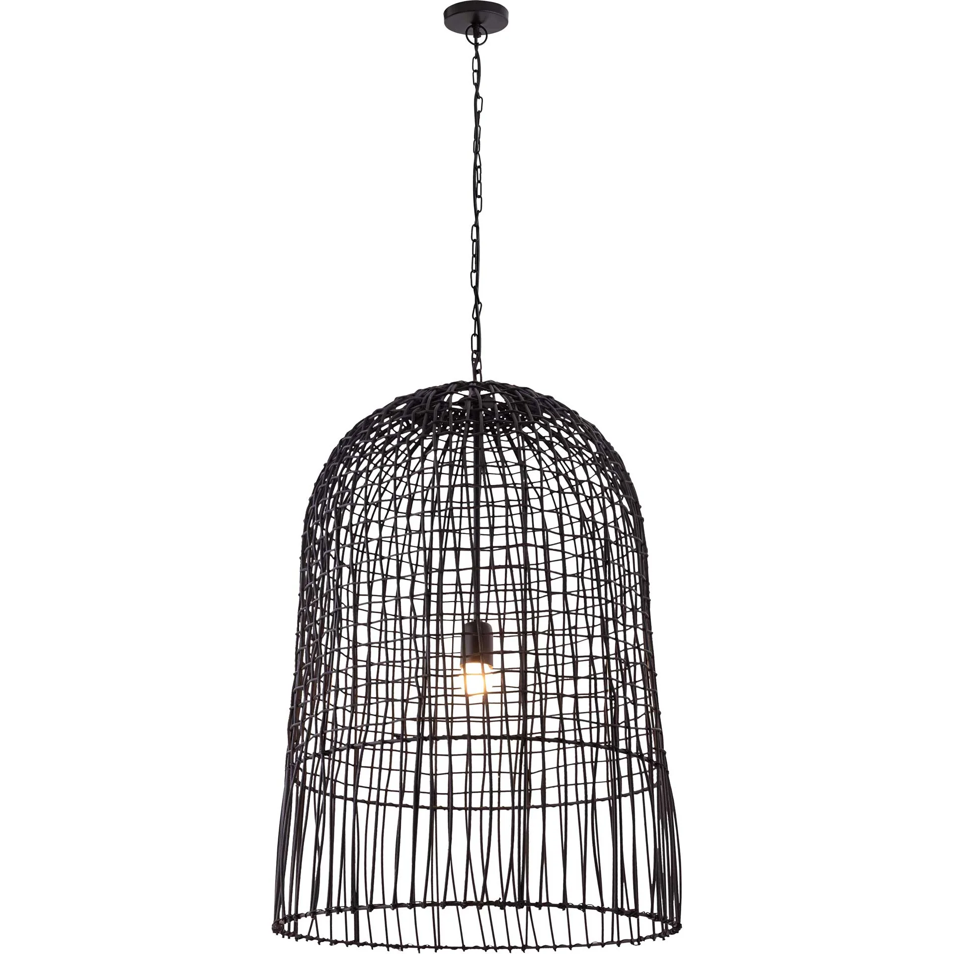 Efisio Rattan Pendant Black - Image 2