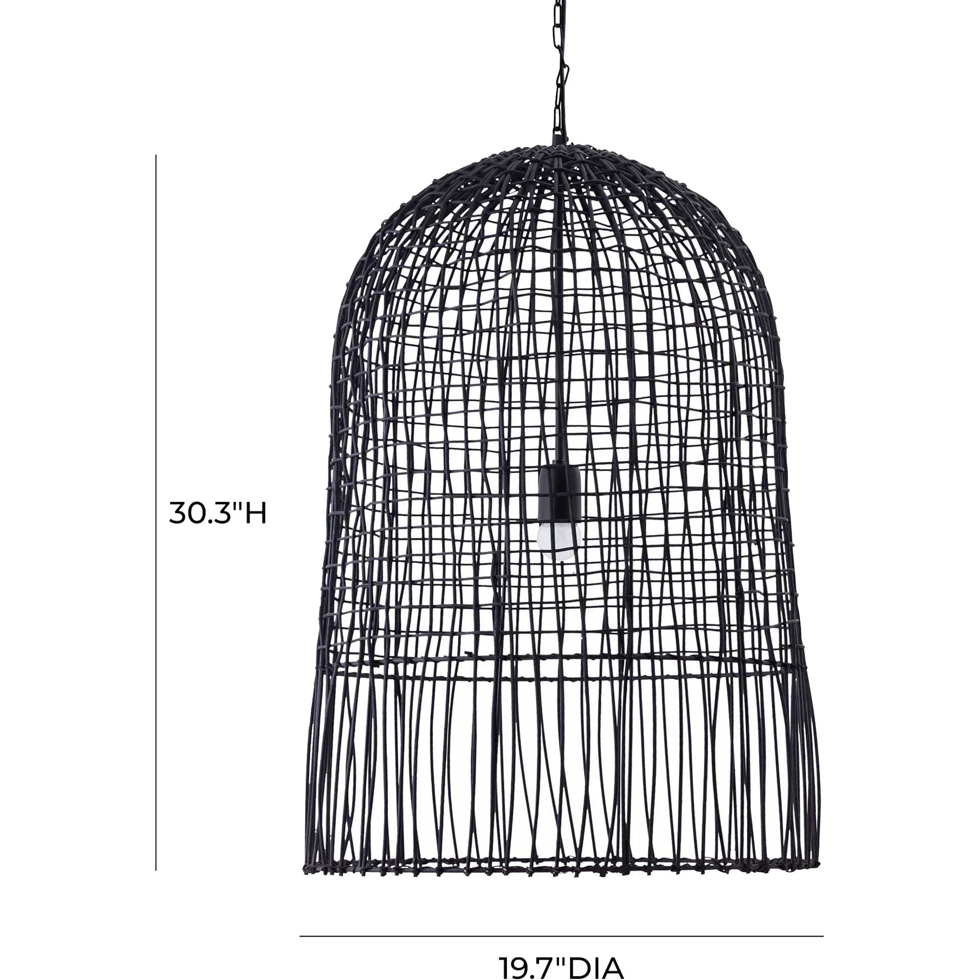 Efisio Rattan Pendant Black - Image 5