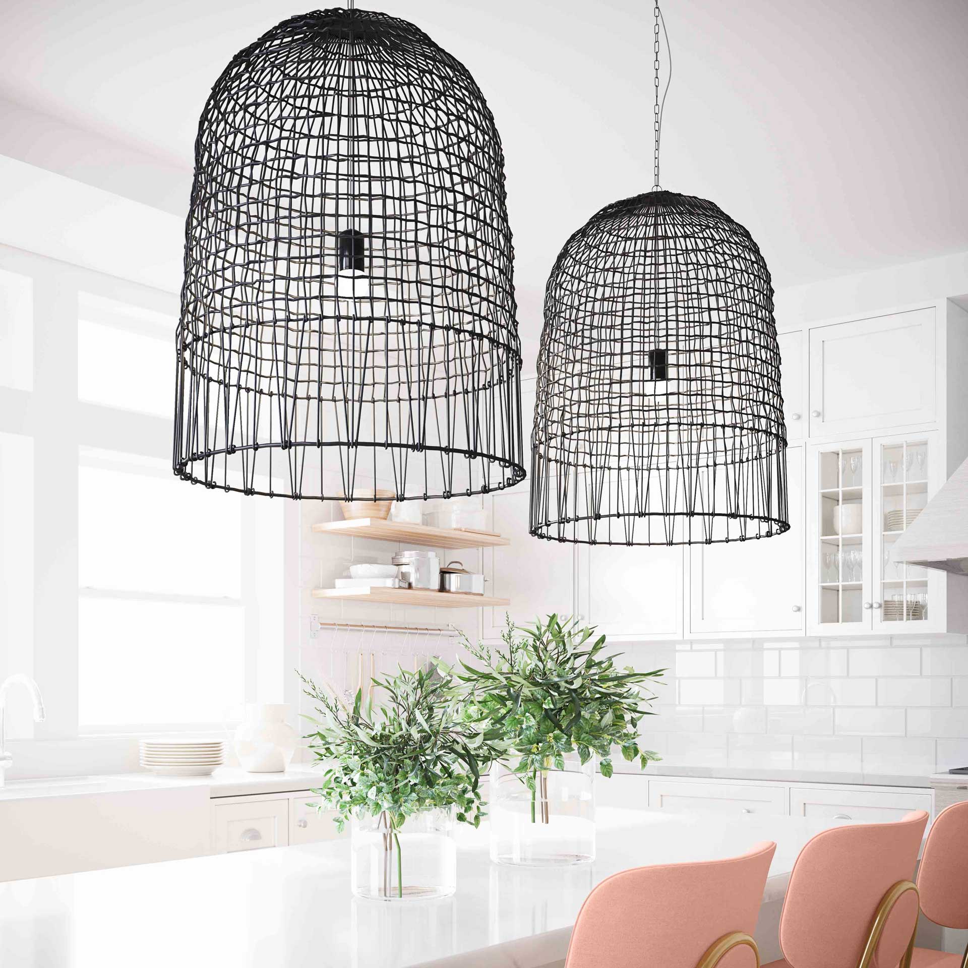 Efisio Rattan Pendant Black - Image 6