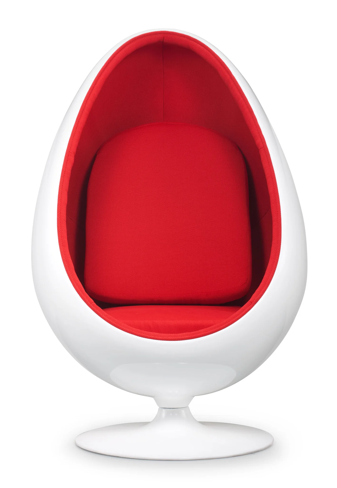 Egg Lounge Chair Red Fabric - Image 3