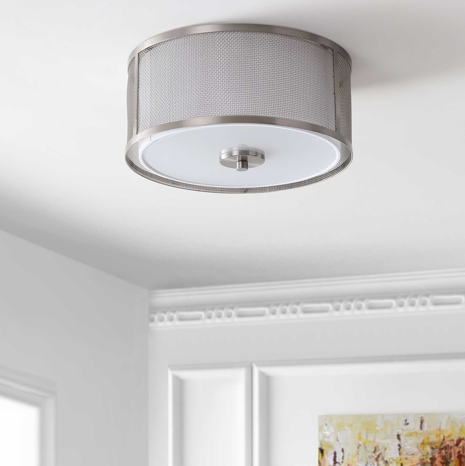 Elaina Flush Mount Nickel/White - Image 3