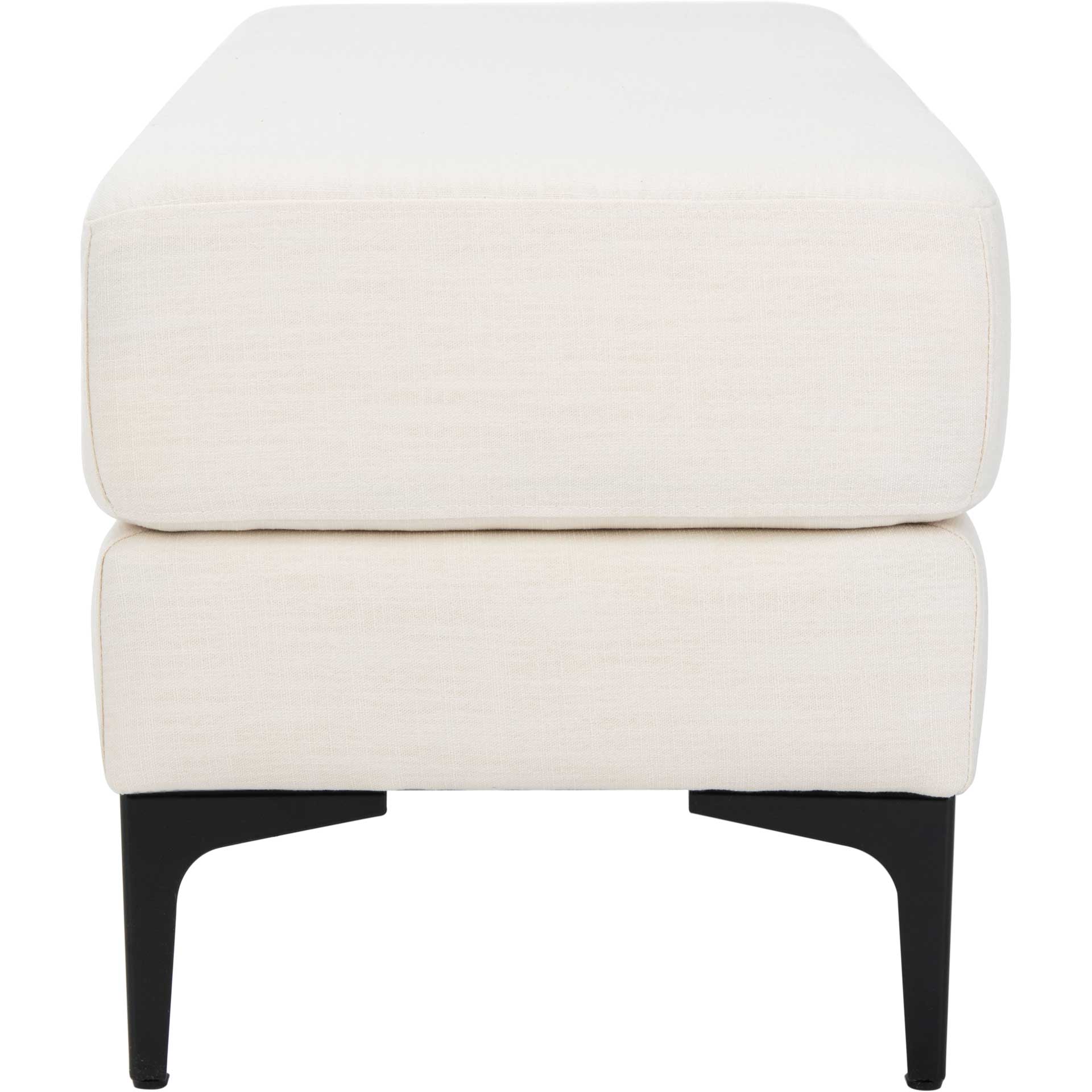 Elaine Rectangular Bench Creme/Black - Image 3