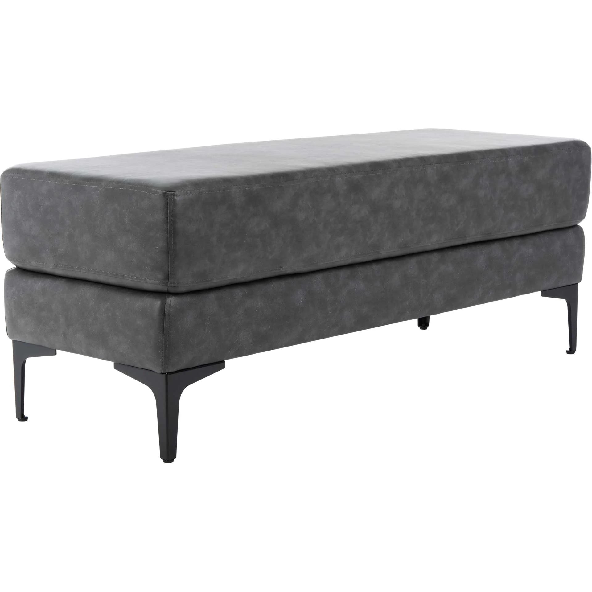 Elaine Rectangular Bench Gray/Black - Image 2