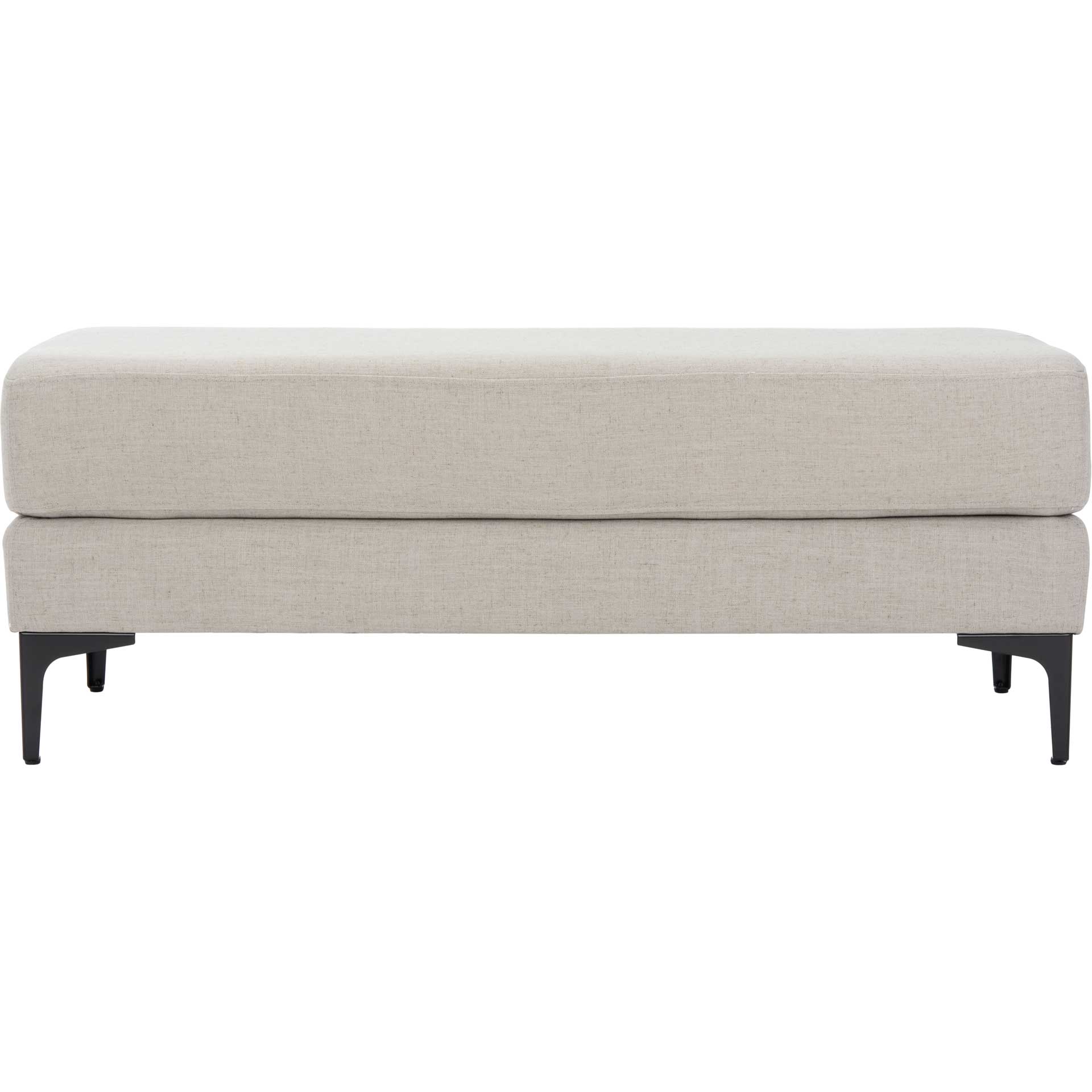 Elaine Rectangular Bench Light Gray/Black - Image 2