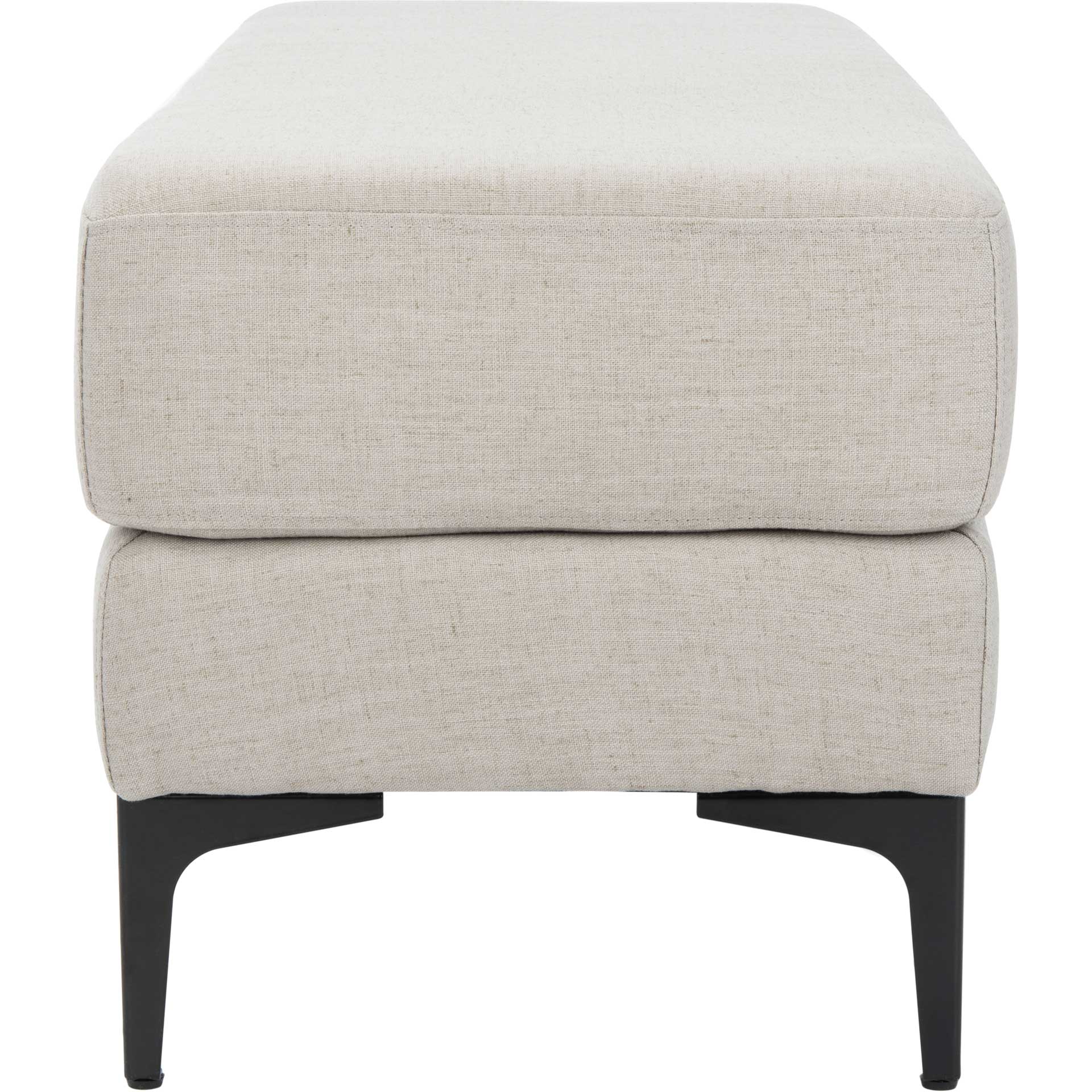 Elaine Rectangular Bench Light Gray/Black - Image 3