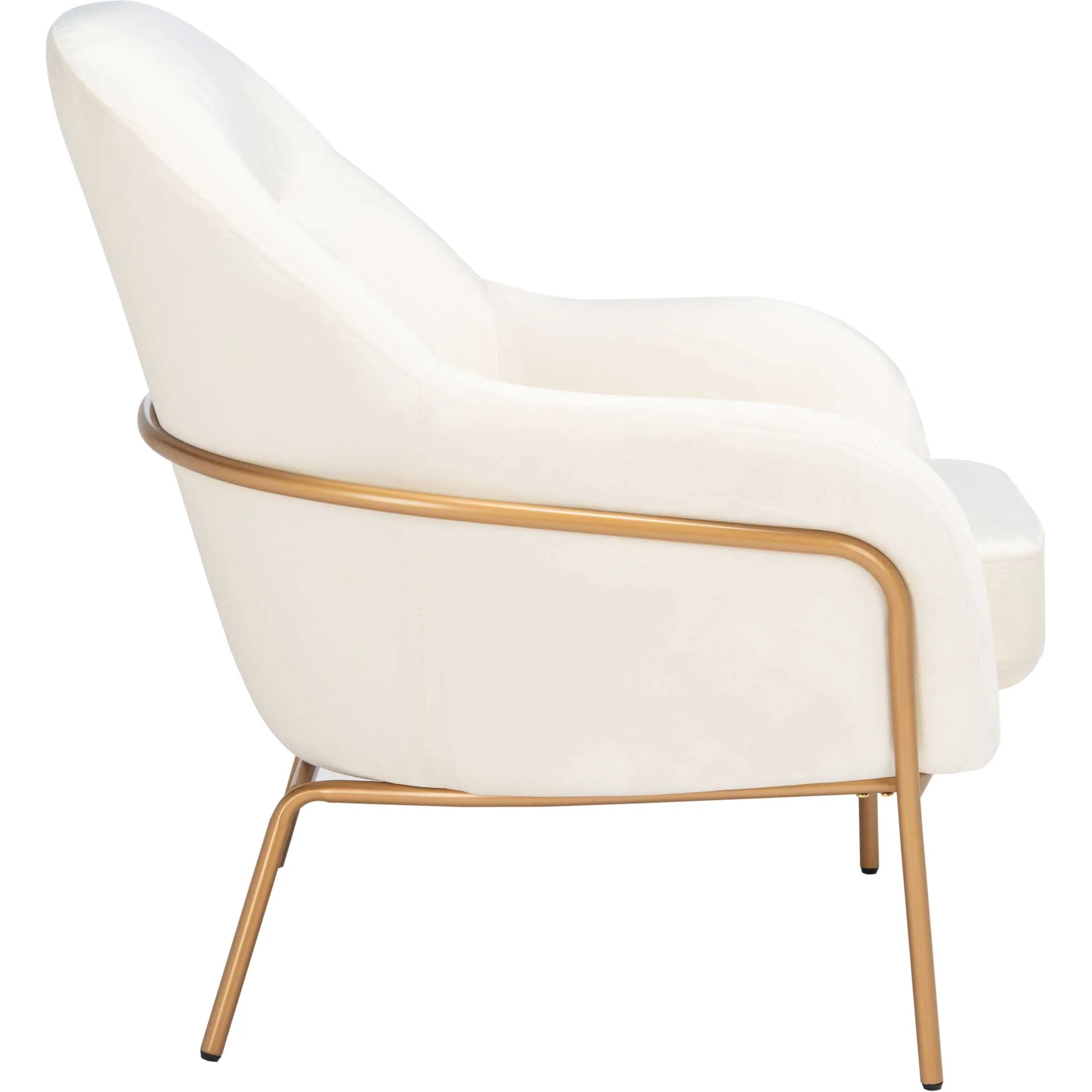 Eldon Velvet Accent Chair Cream/Gold - Image 3