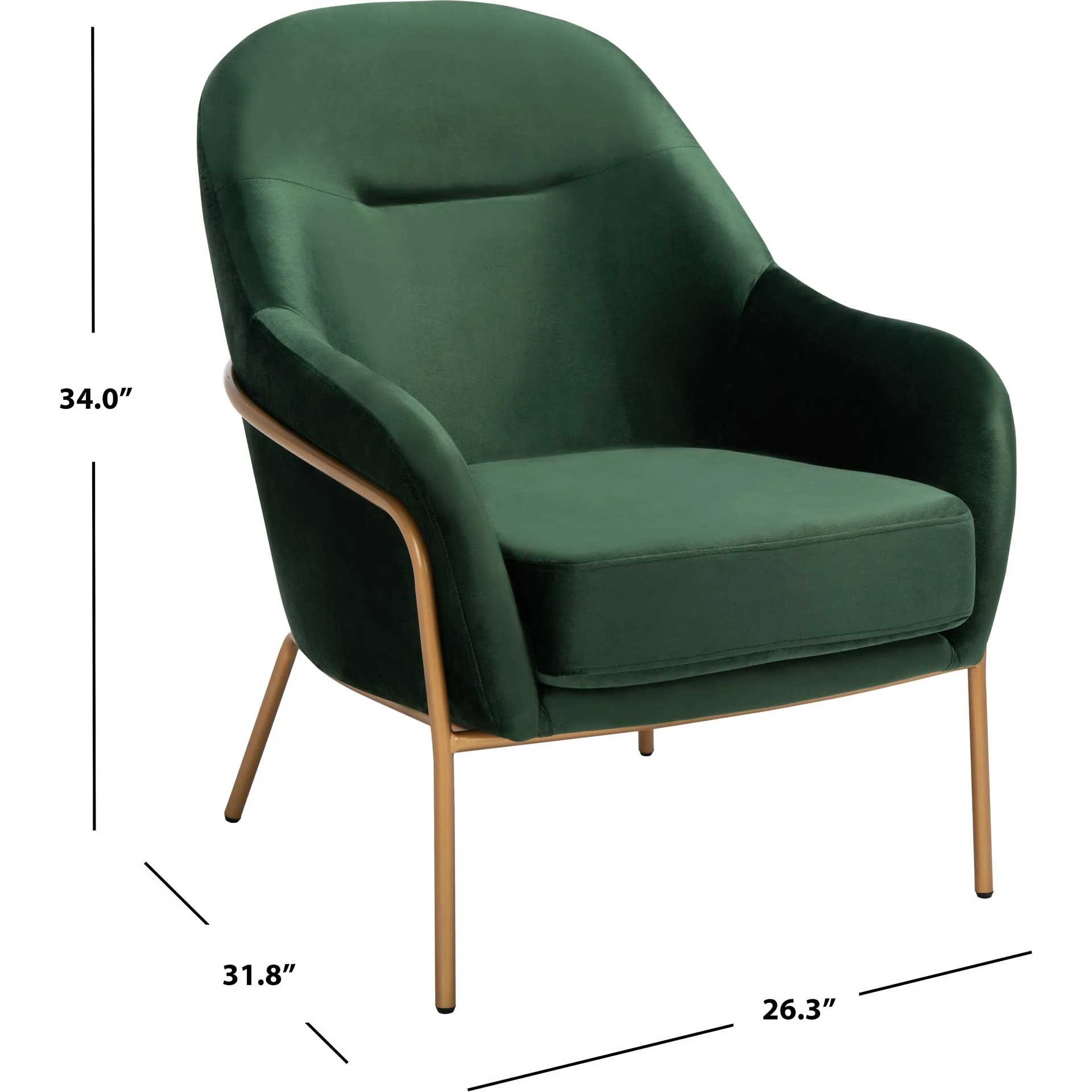 Eldon Velvet Accent Chair Malachite Green/Gold - Image 8
