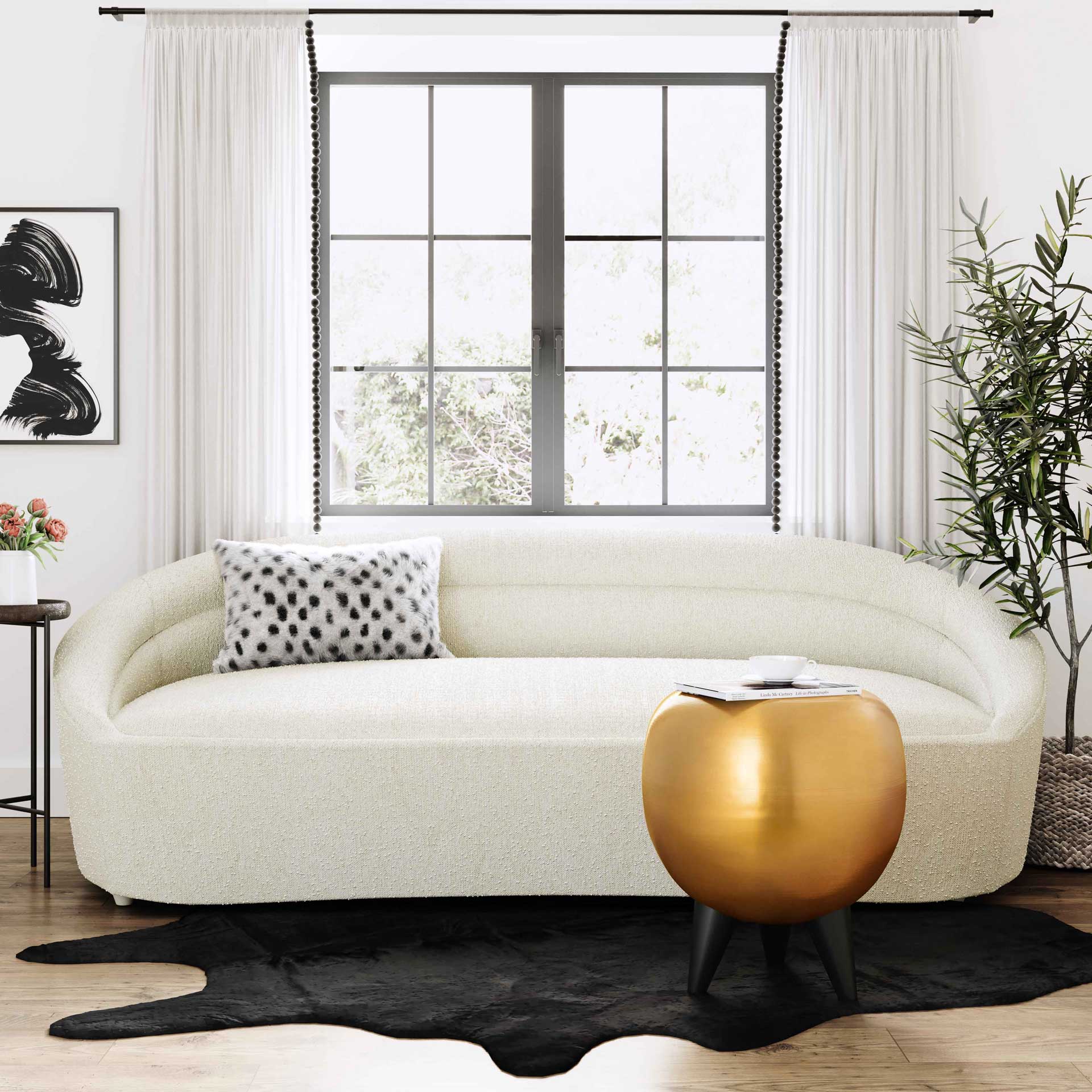 Eleanor Boucle Sofa Cream - Image 6