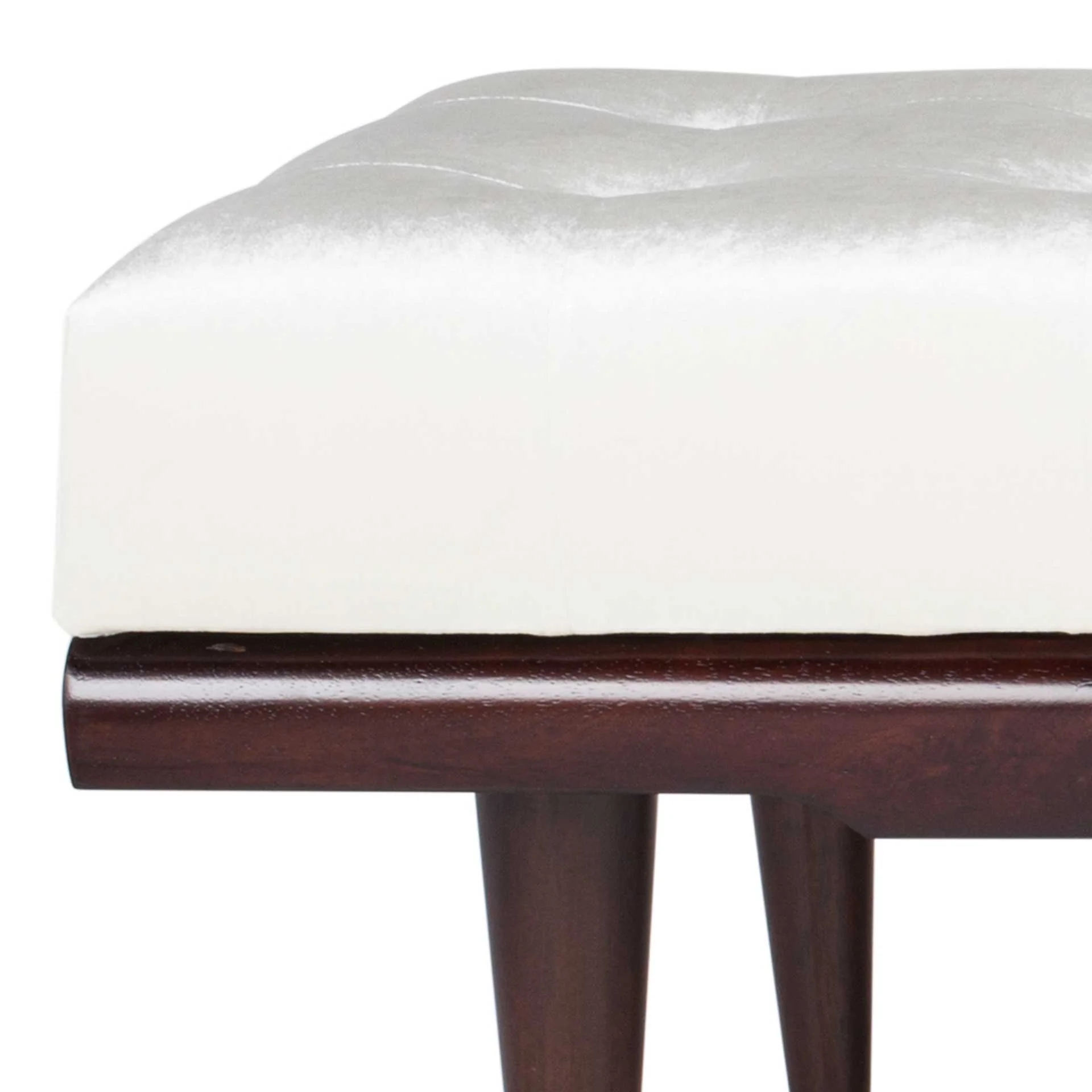 Eleanor Velvet Gold Cap Bench Beige/Espresso - Image 4
