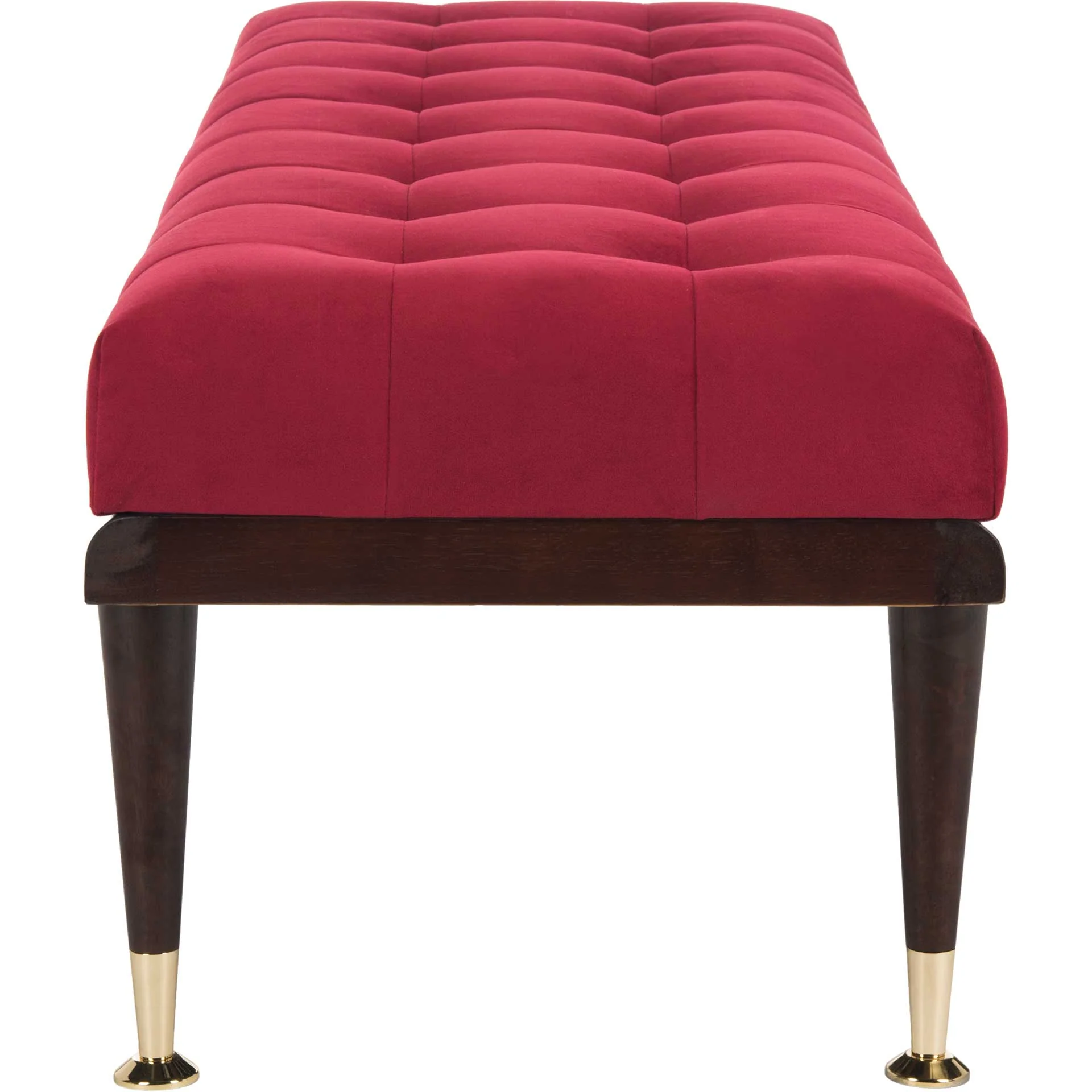 Eleanor Velvet Gold Cap Bench Maroon/Espresso - Image 3
