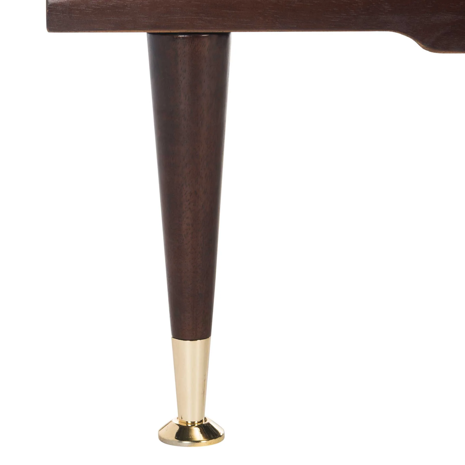 Eleanor Velvet Gold Cap Bench Maroon/Espresso - Image 5