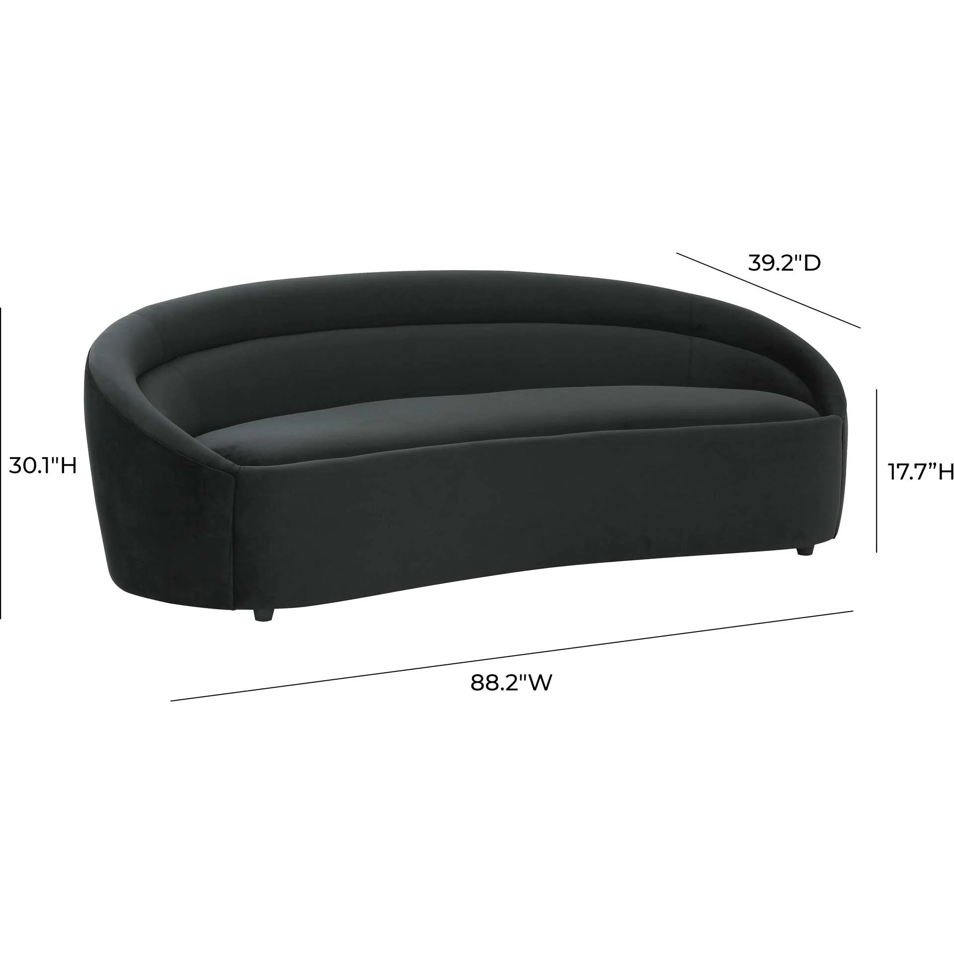 Eleanor Velvet Sofa Black - Image 5