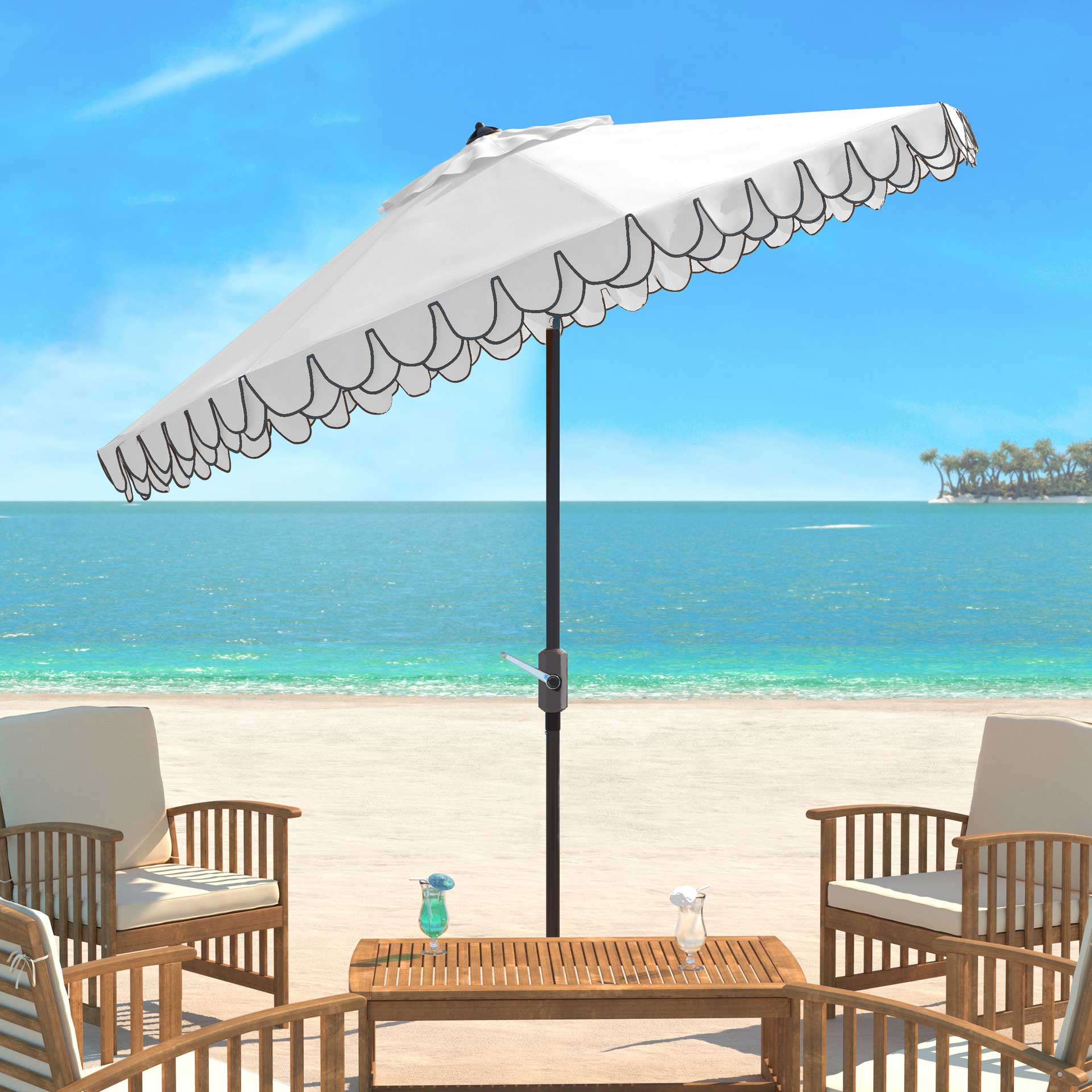 Electra Auto Tilt Umbrella White/Black - Image 4