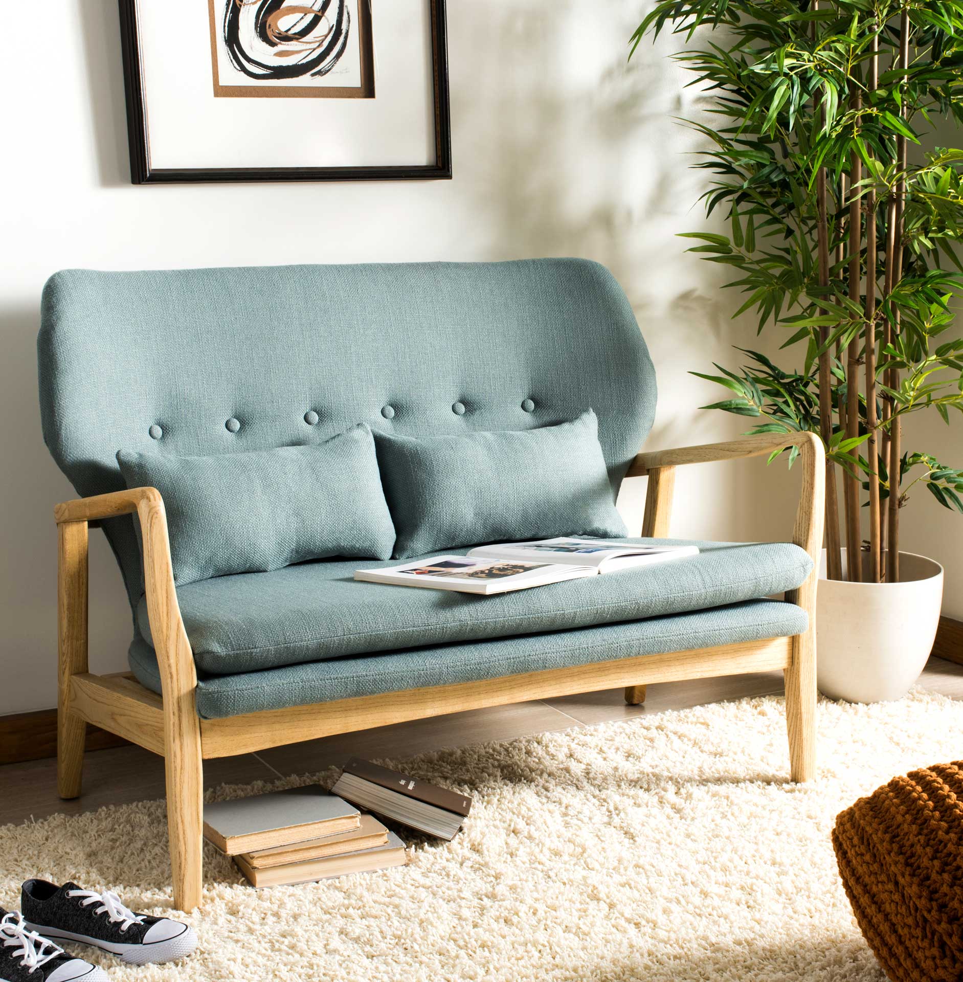 Elena Loveseat Blue/Natural - Image 6