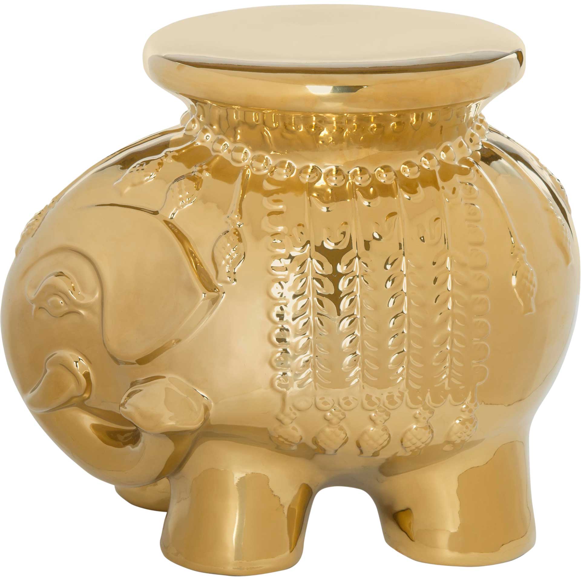 Elephant Garden Stool Gold - Image 2