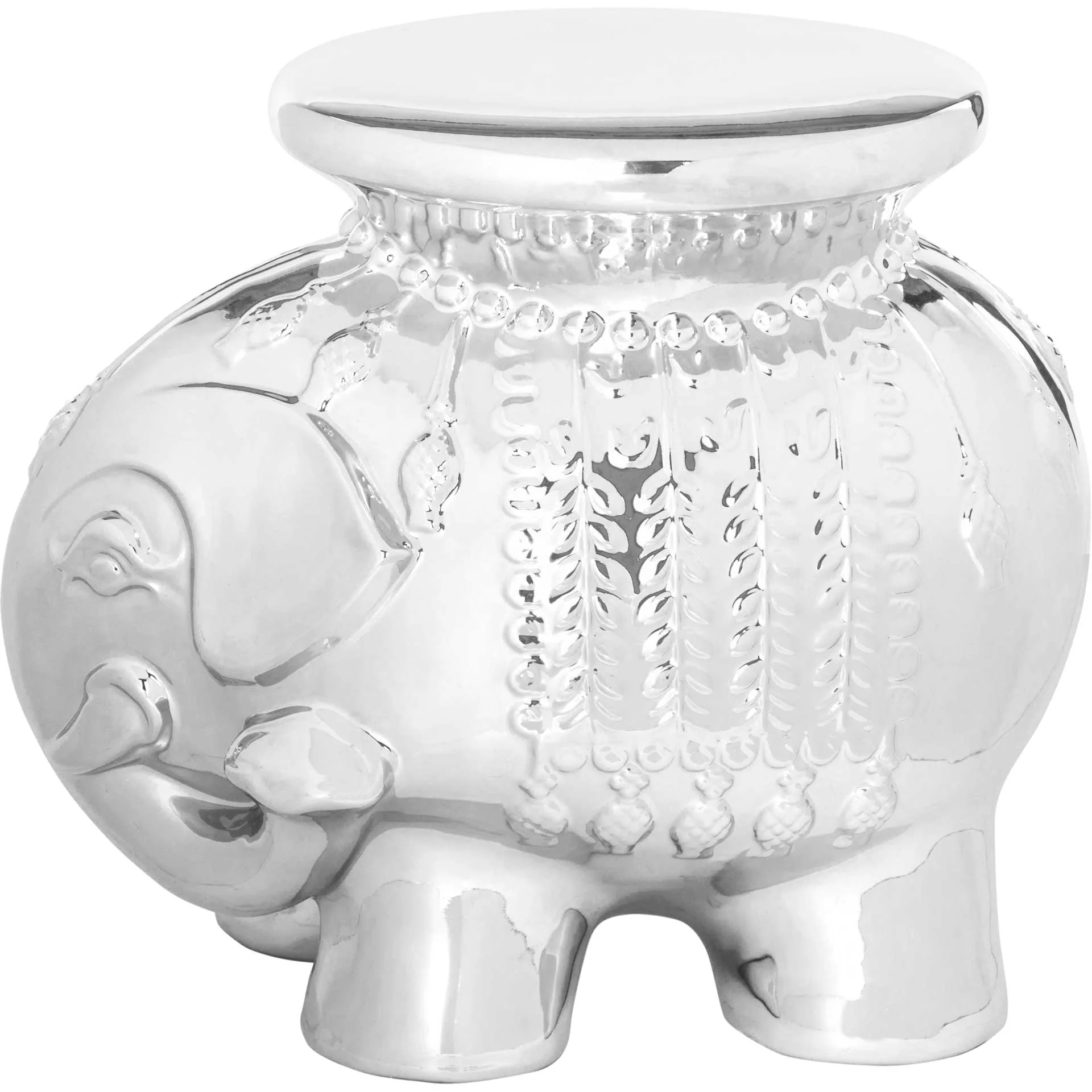 Elephant Garden Stool Silver - Image 2