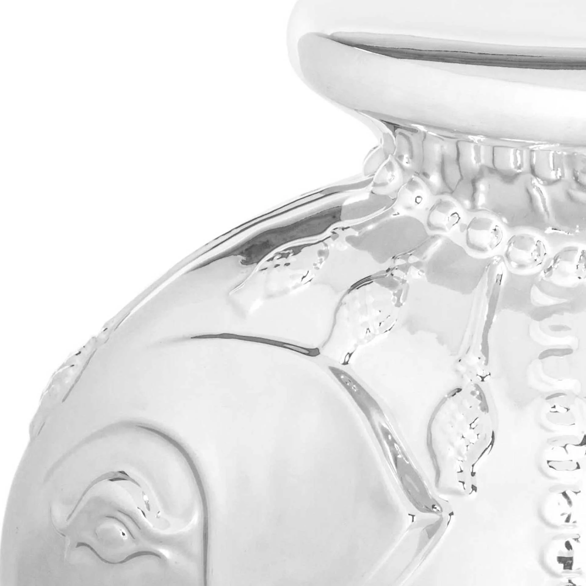 Elephant Garden Stool Silver - Image 3