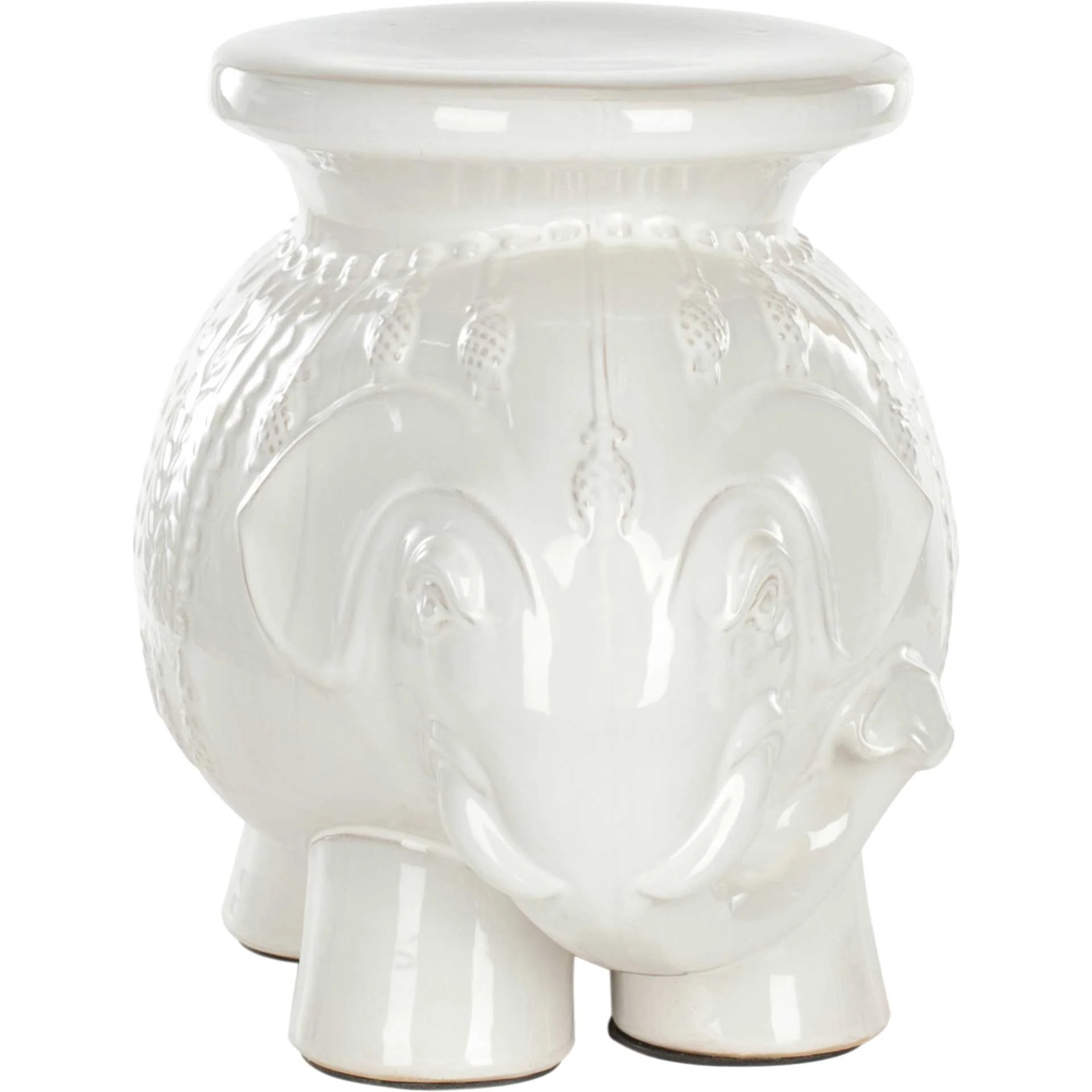 Elephant Garden Stool White - Image 2
