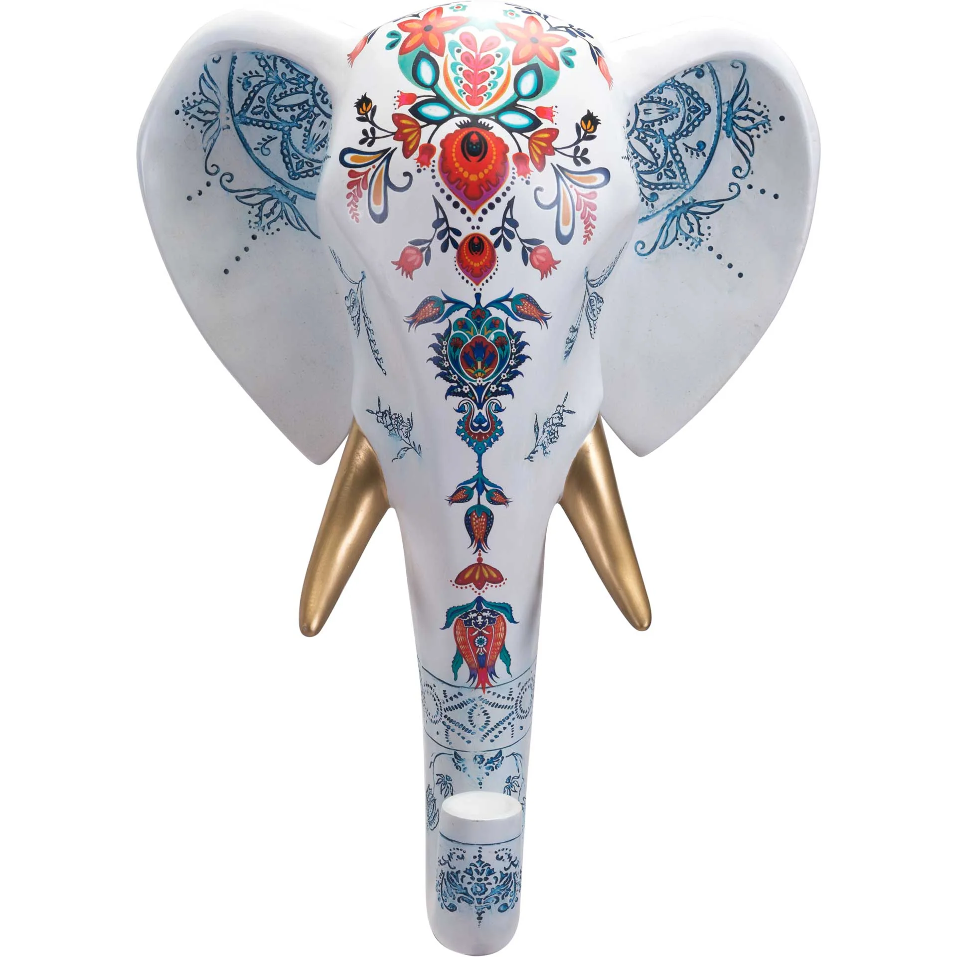 Elephant Head Wall Decor White - Image 2