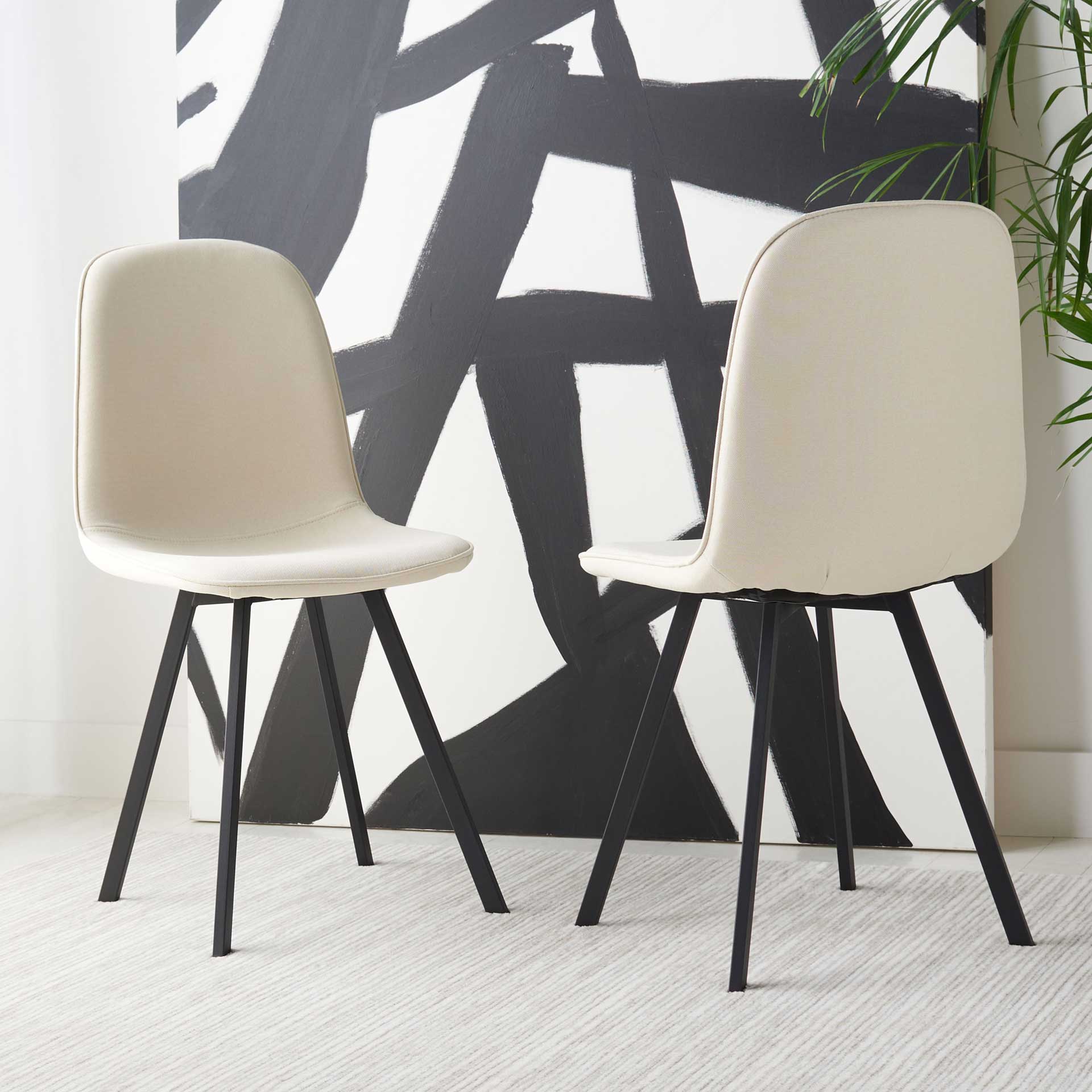 Eli Dining Chair Beige/Black (Set of 2) - Image 7