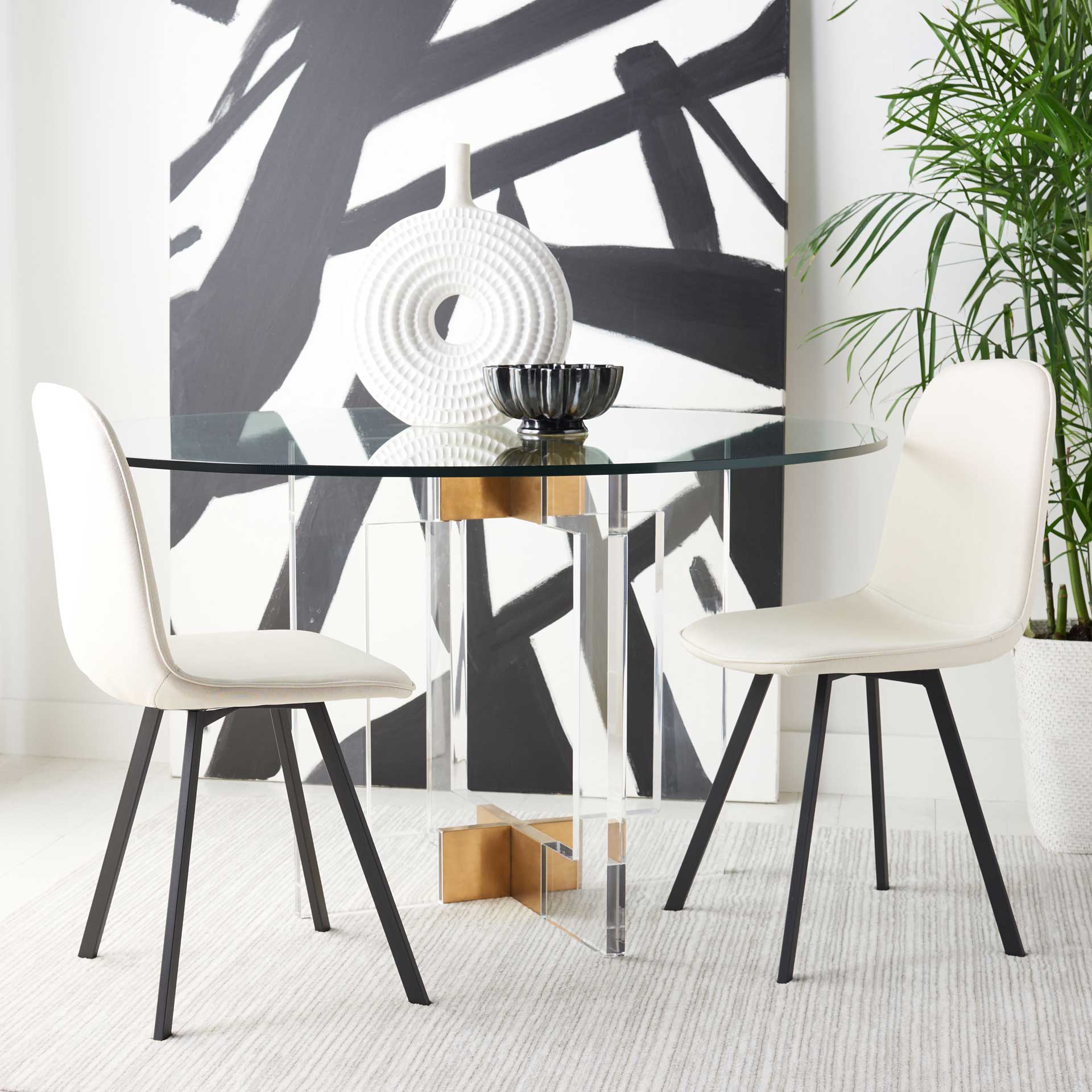 Eli Dining Chair Beige/Black (Set of 2) - Image 8