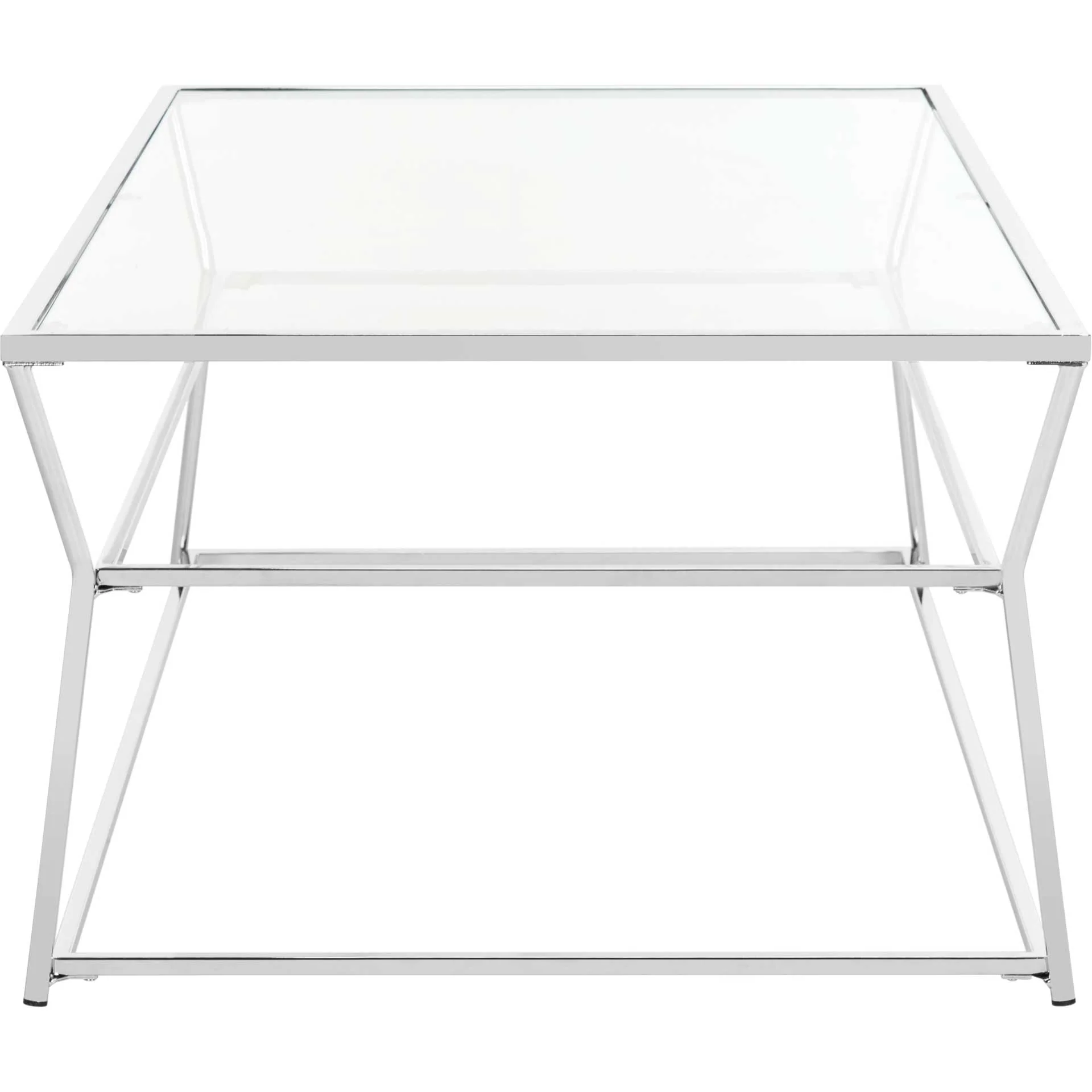Elian Glass Coffee Table Chrome - Image 3
