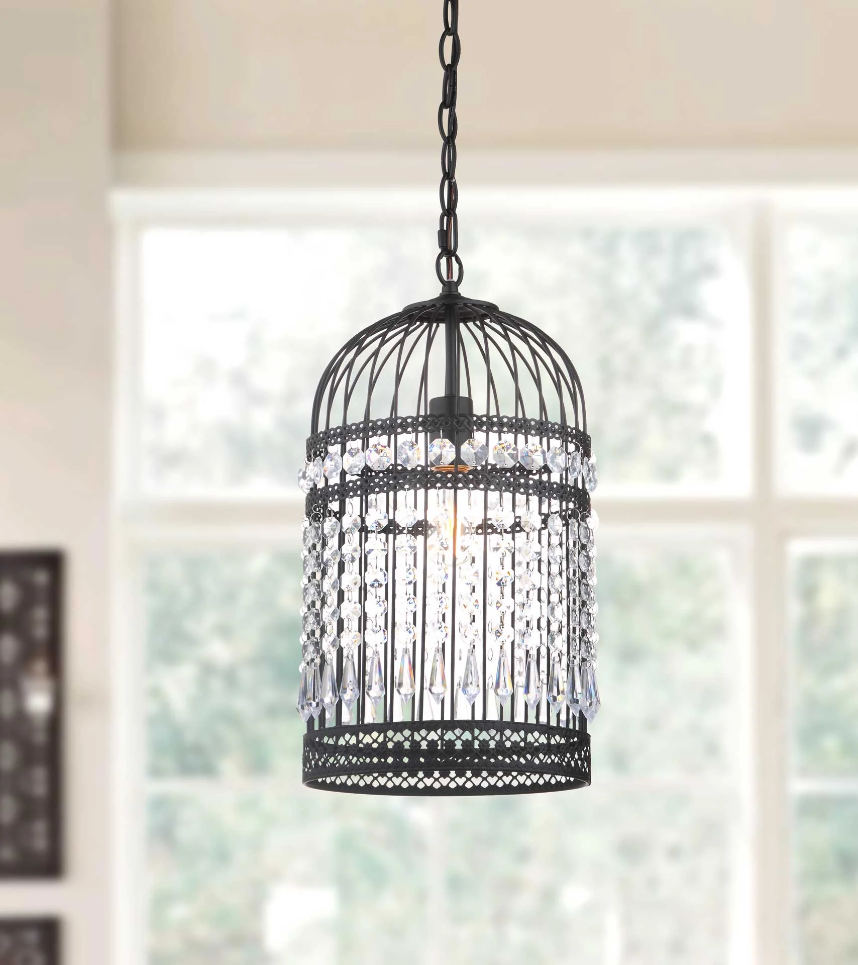 Eliana Bird Cage Adjustable Pendant Black - Image 4