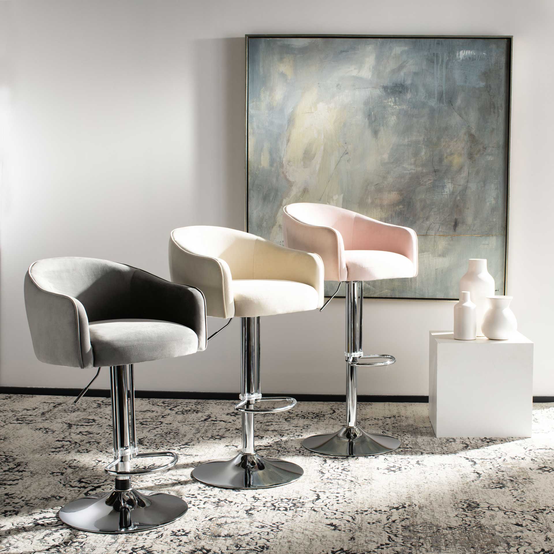 Elianna Adjustable Bar Stool Cream - Image 10