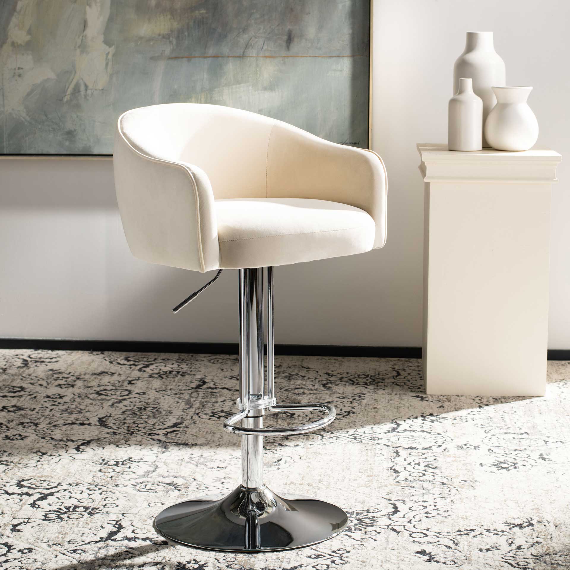 Elianna Adjustable Bar Stool Cream - Image 9