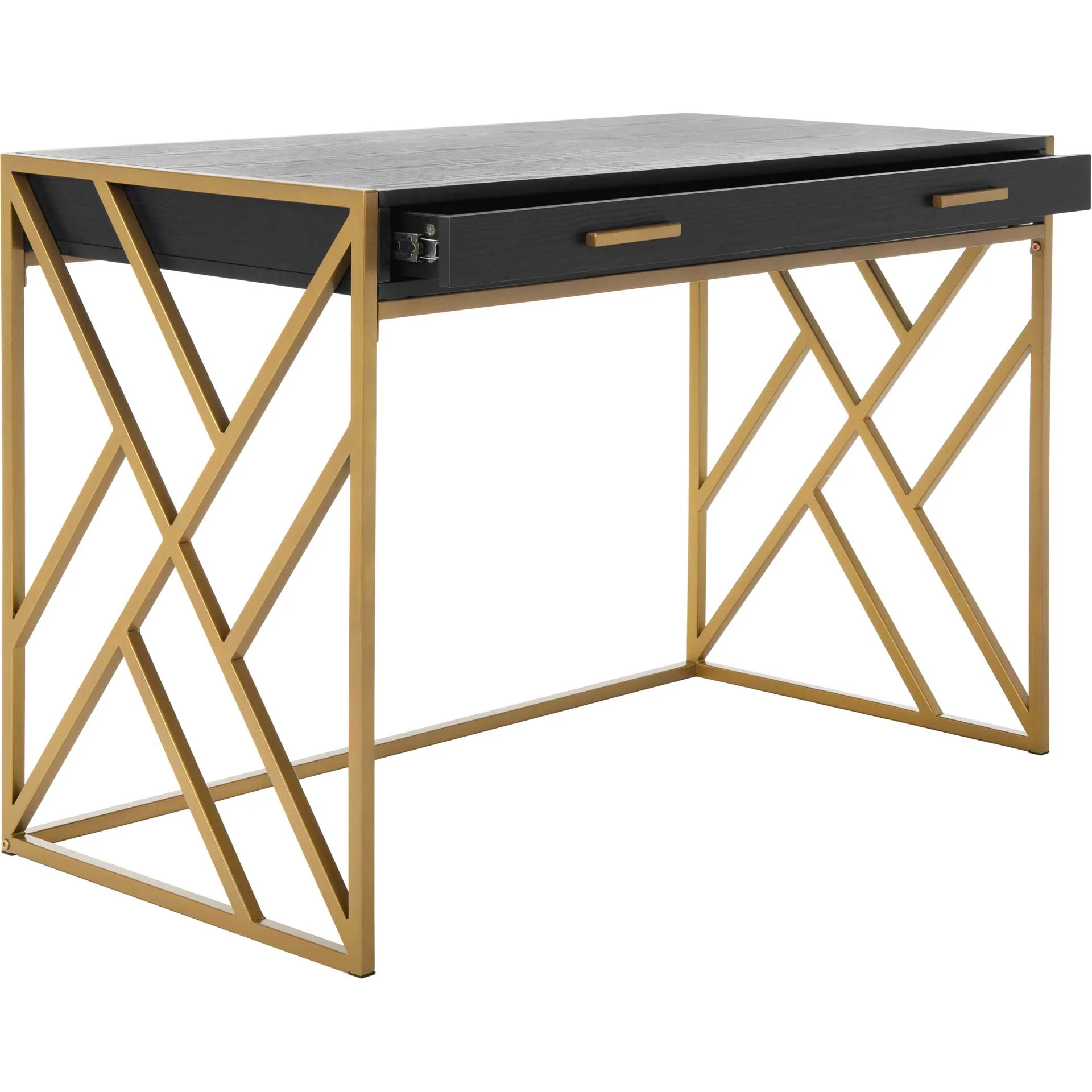 Elias 1 Drawer Desk Black/Gold - Image 2