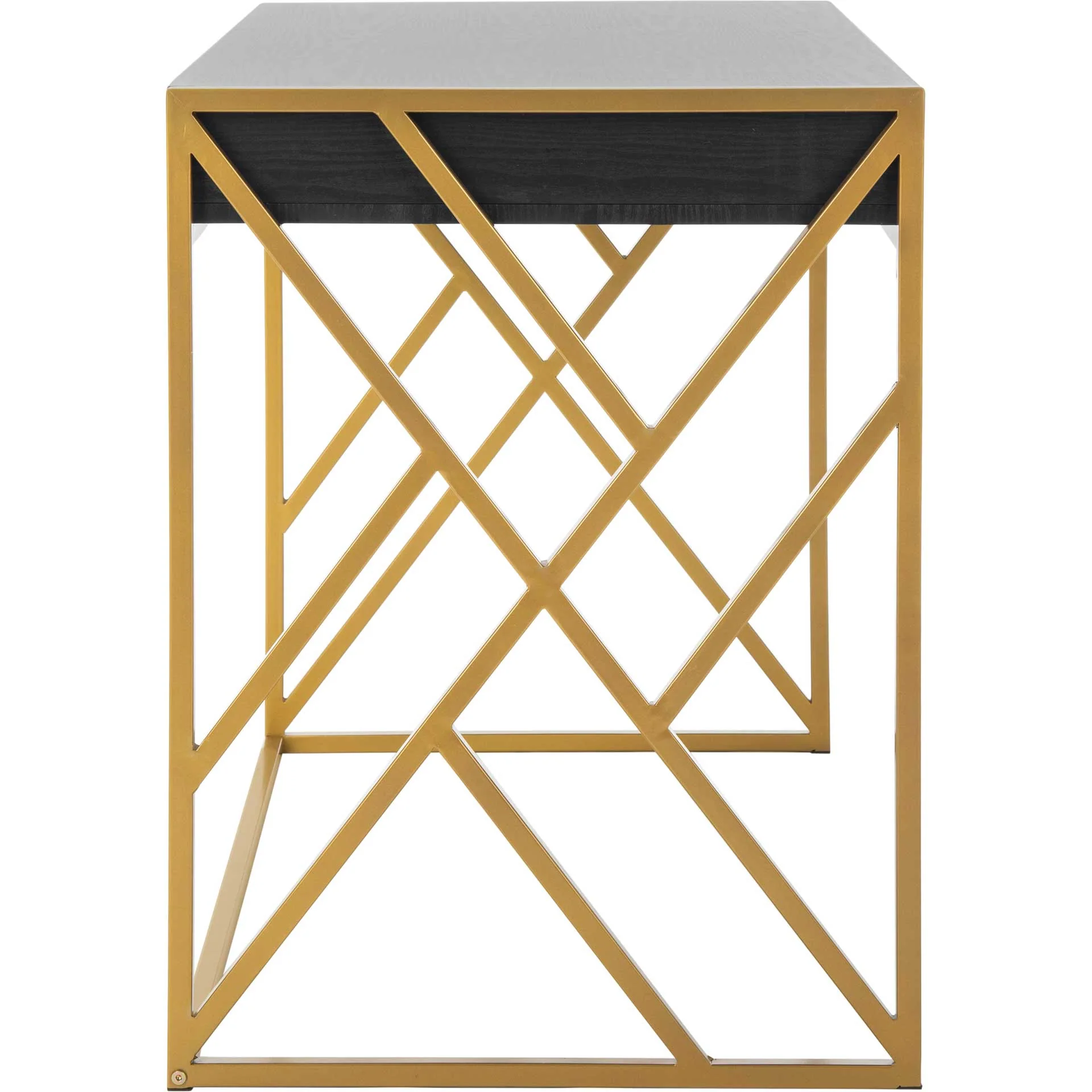 Elias 1 Drawer Desk Black/Gold - Image 3