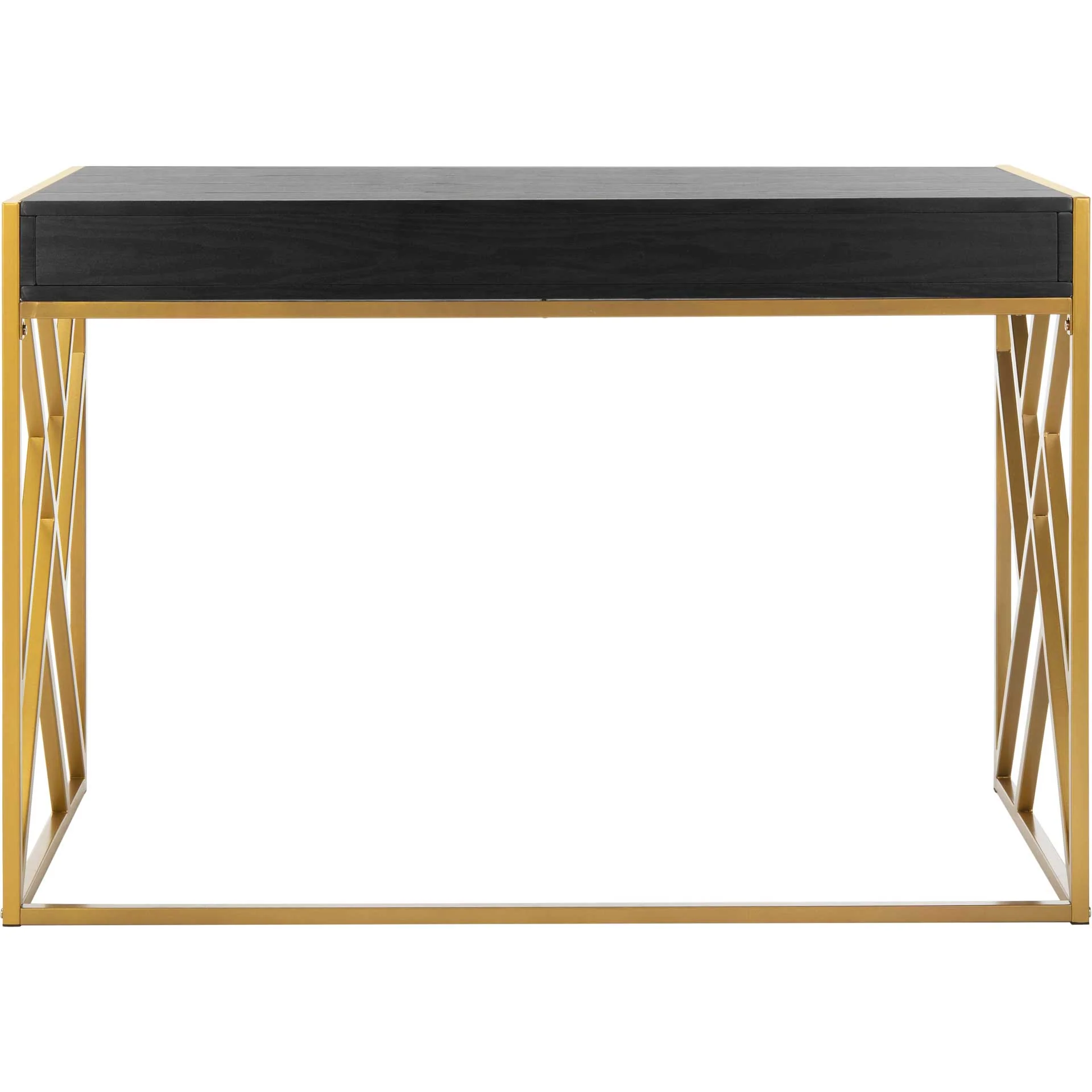 Elias 1 Drawer Desk Black/Gold - Image 4