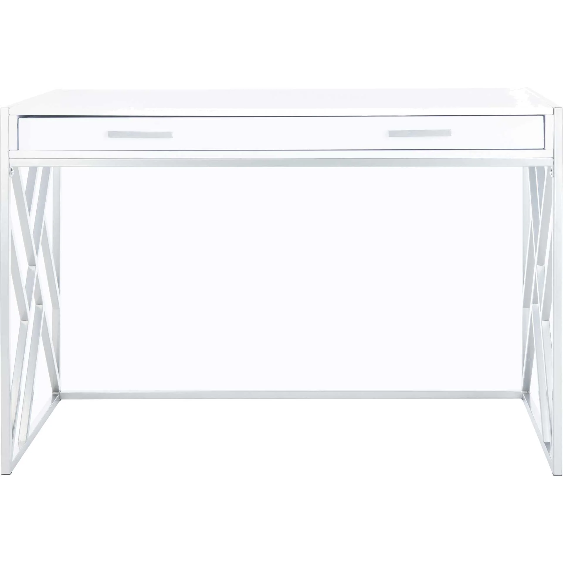 Elias 1 Drawer Desk White/Silver - Image 2