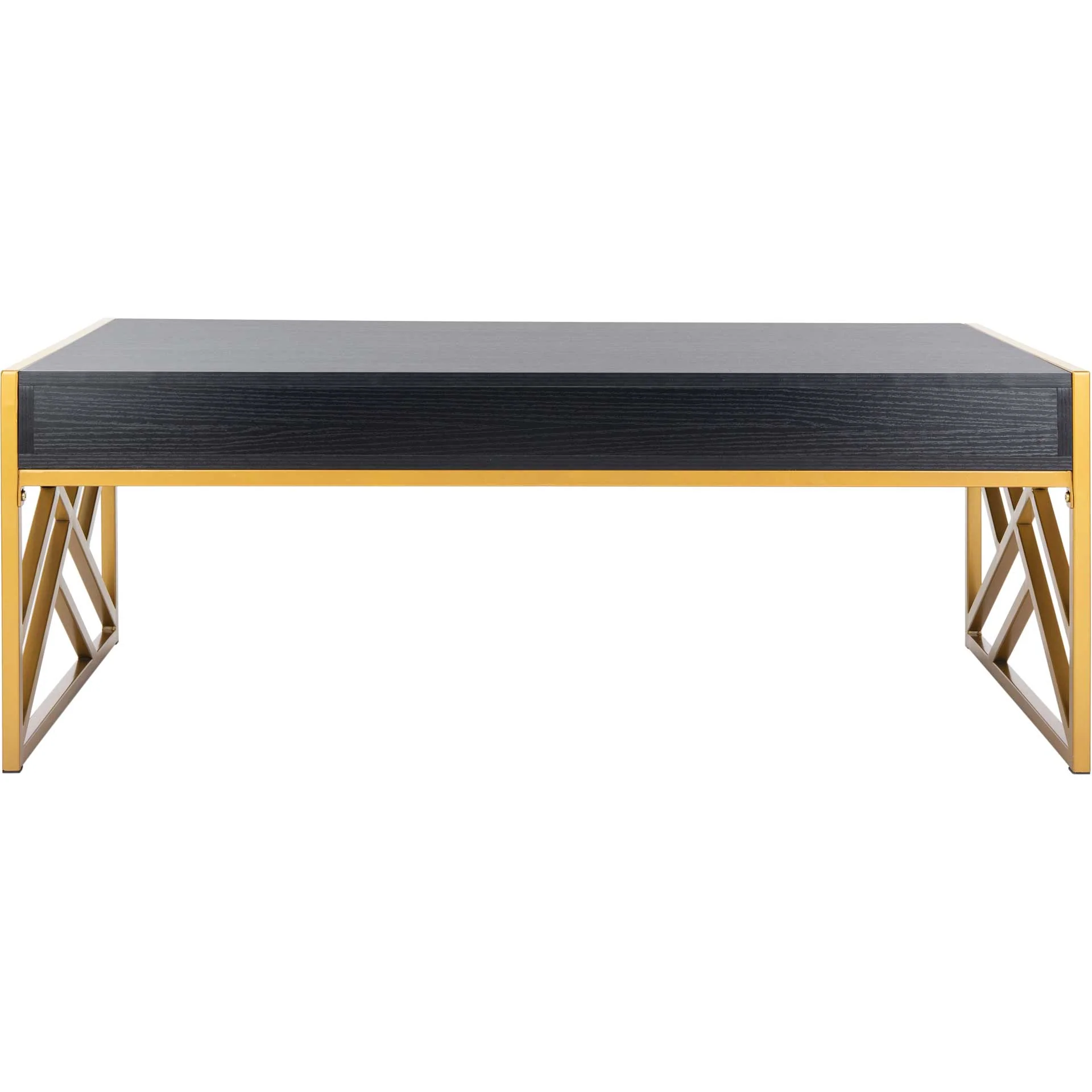 Elias 2 Drawer Coffee Table Black/Gold - Image 4