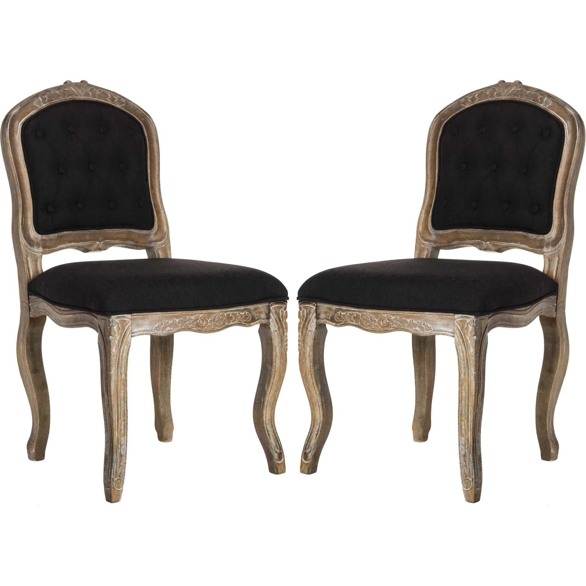 Eliezer Dining Chair Black/Rustic Oak (Set of 2) - Image 2