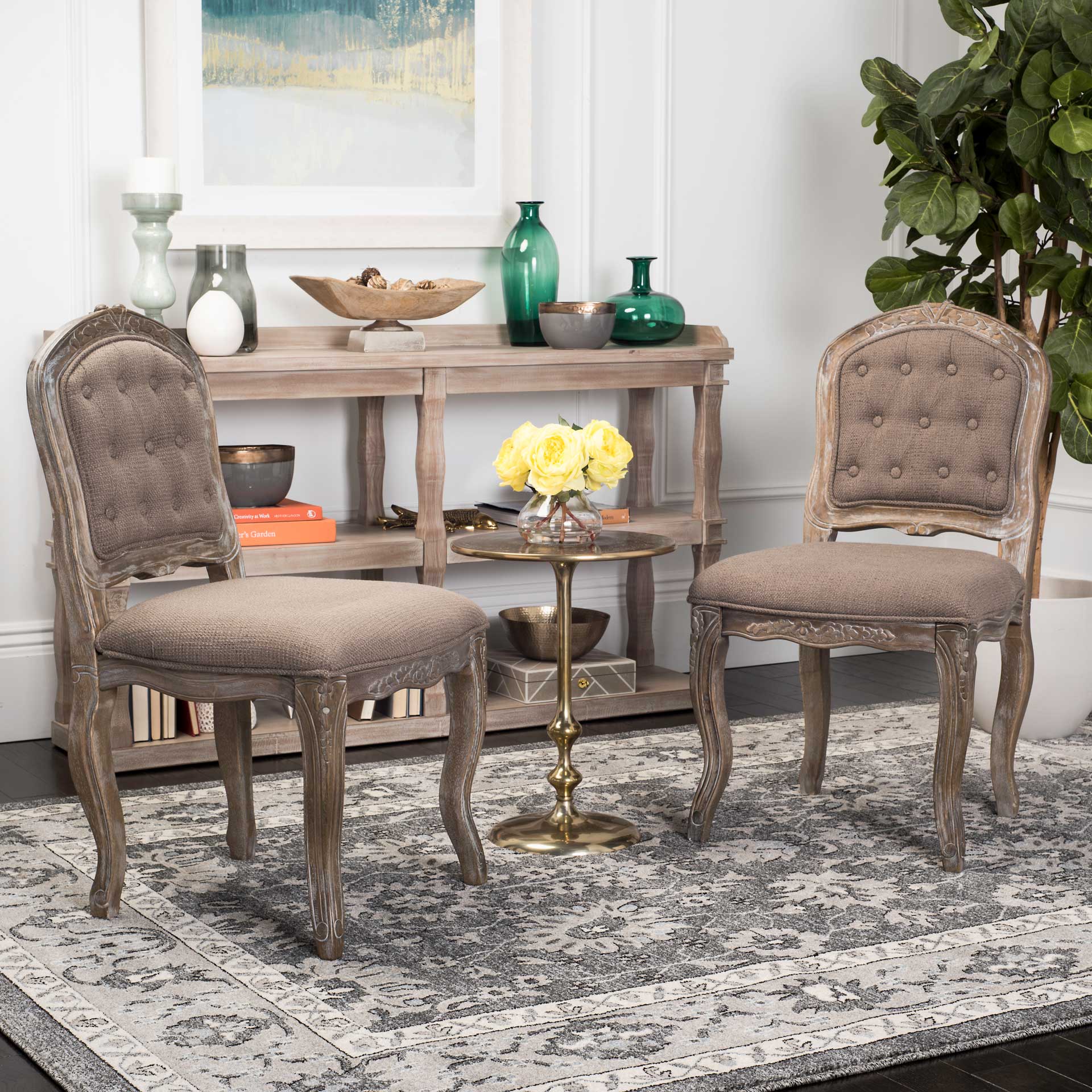 Eliezer Dining Chair Dark Brown/Rustic Oak (Set of 2) - Image 10