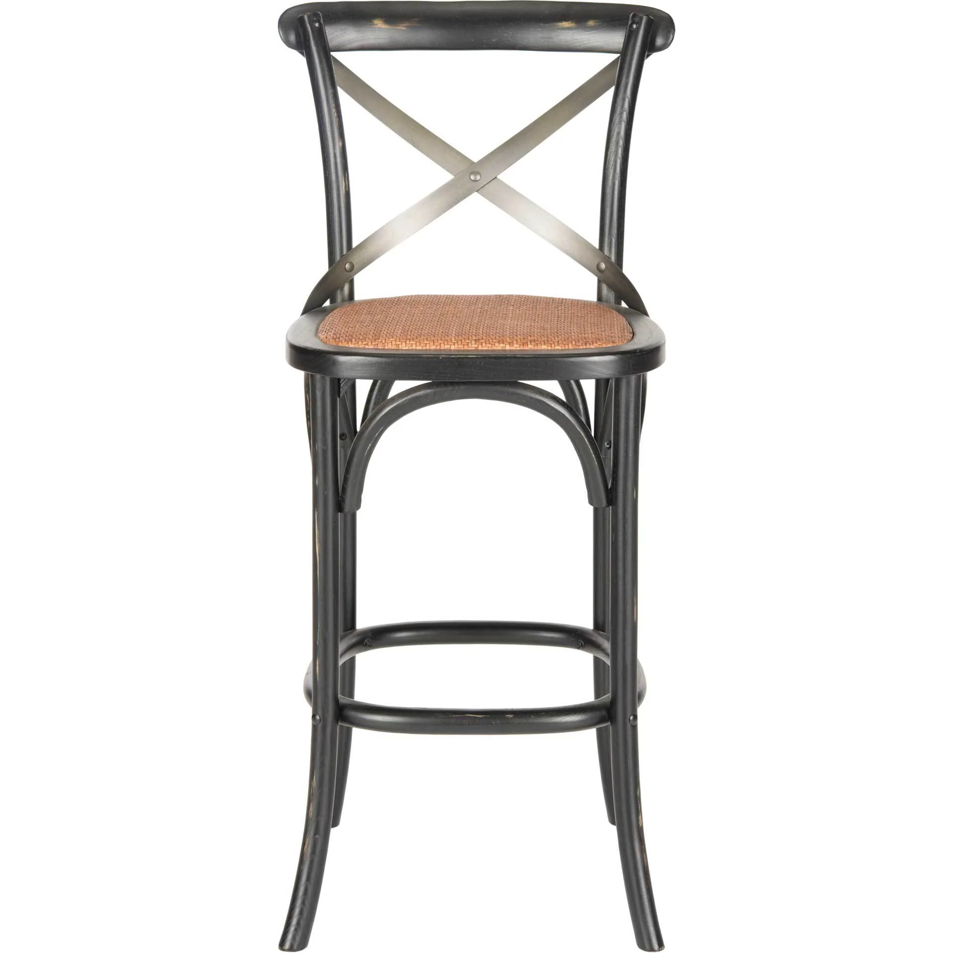 Elisabeth X Back Bar Stool Distressed Hickory/Medium Brown - Image 2