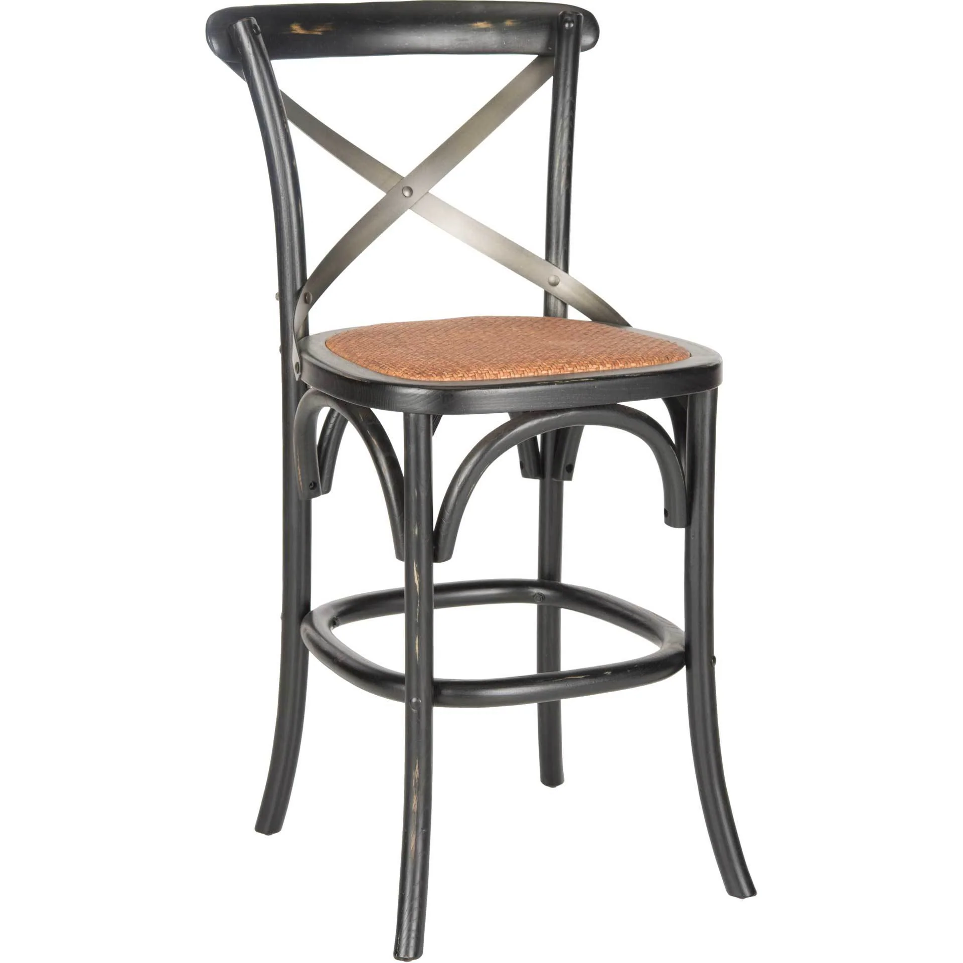 Elisabeth X Back Bar Stool Distressed Hickory/Medium Brown - Image 6
