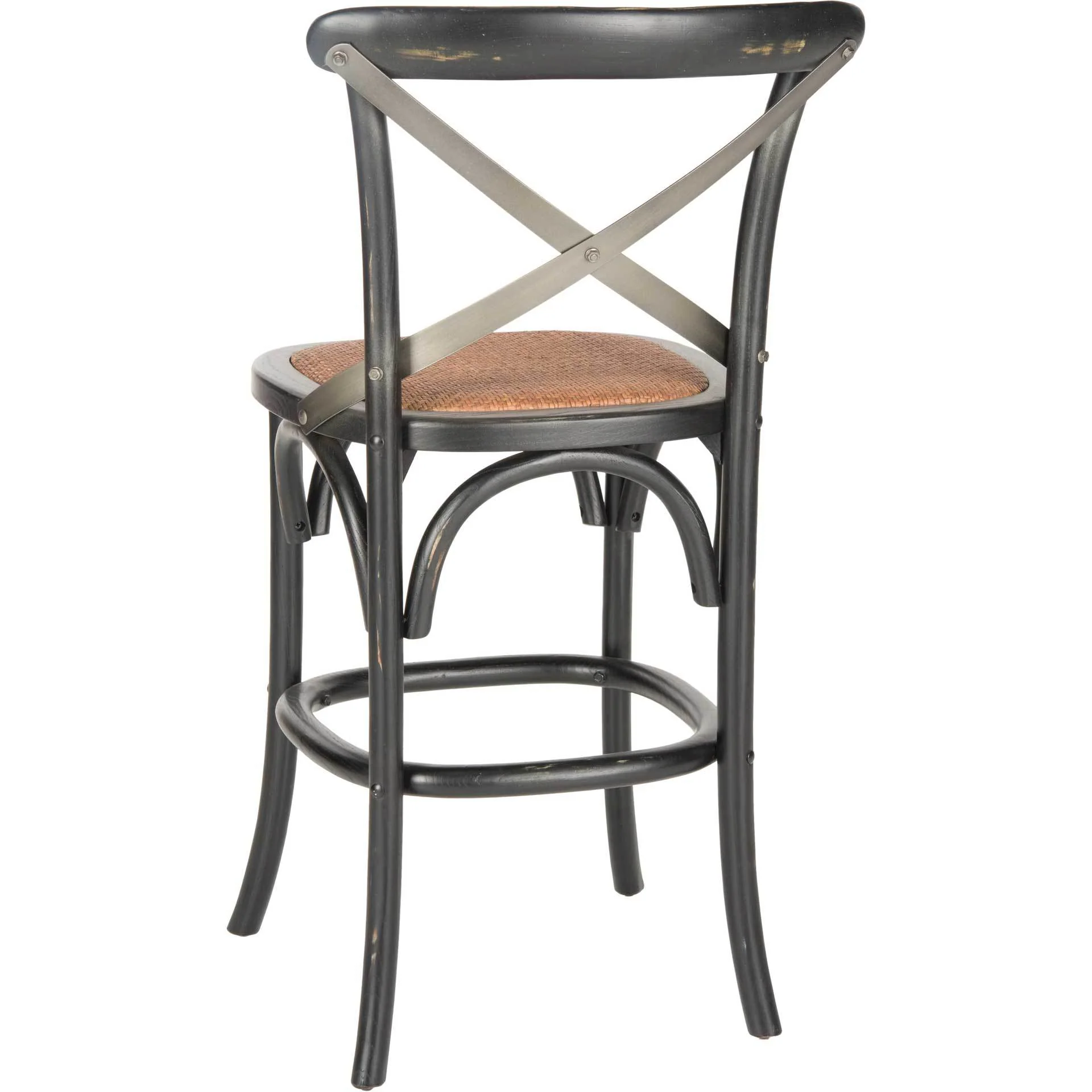 Elisabeth X Back Bar Stool Distressed Hickory/Medium Brown - Image 8