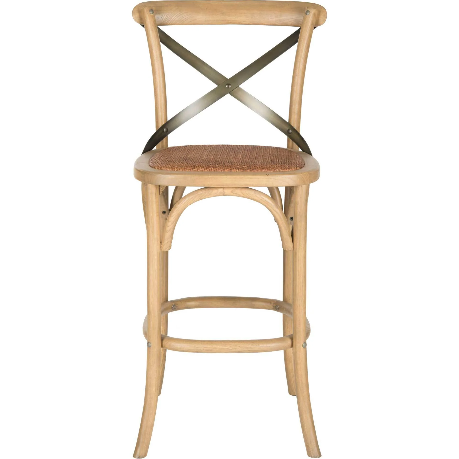 Elisabeth X Back Bar Stool Weathered Oak/Medium Brown - Image 2