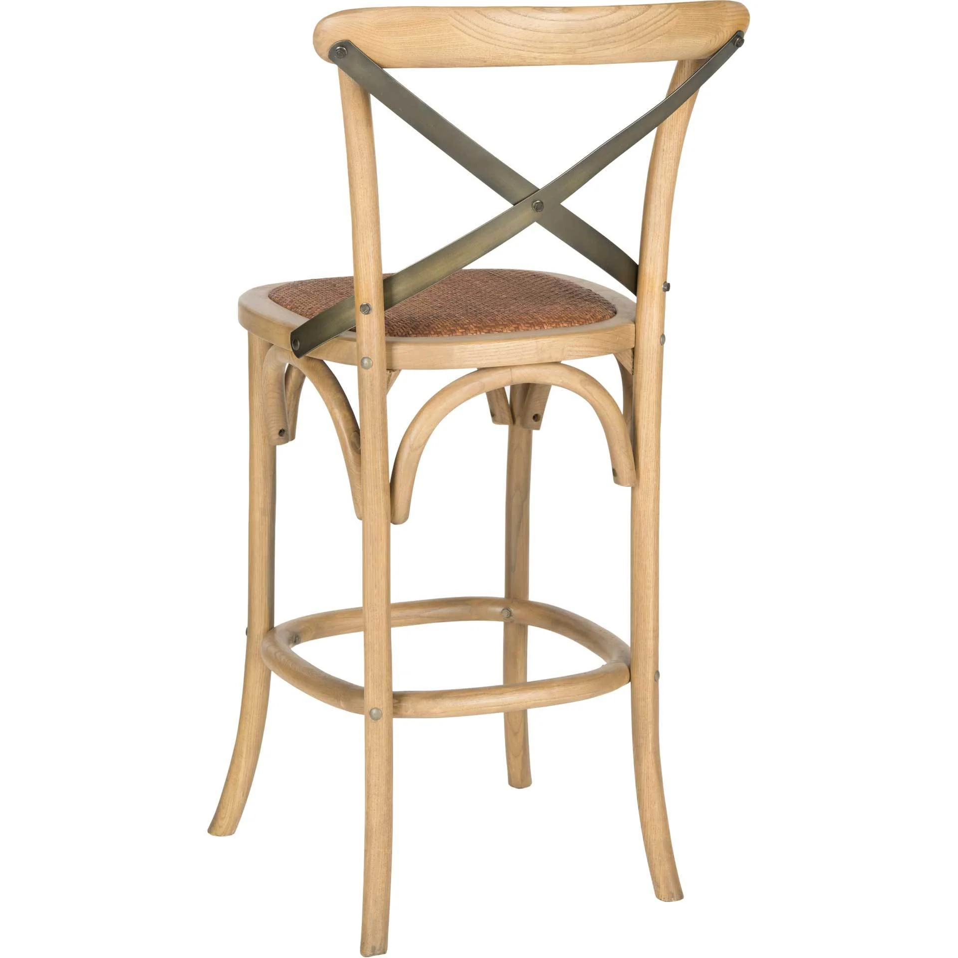 Elisabeth X Back Bar Stool Weathered Oak/Medium Brown - Image 3