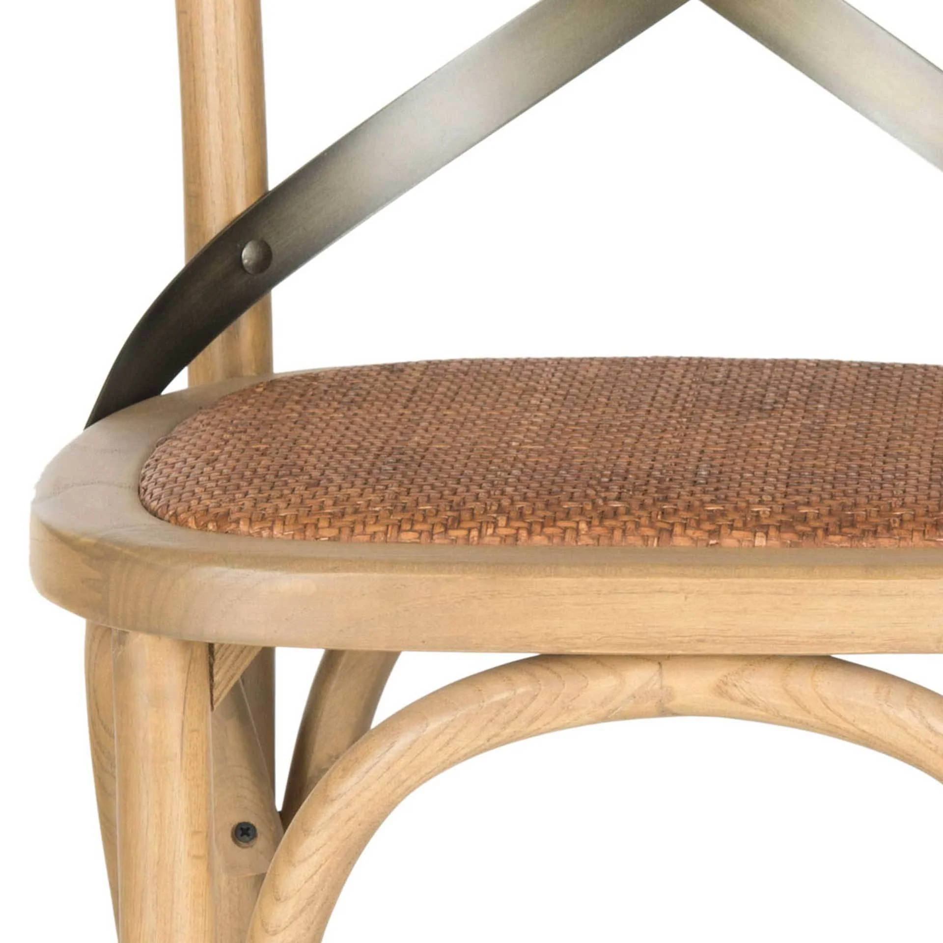 Elisabeth X Back Bar Stool Weathered Oak/Medium Brown - Image 4