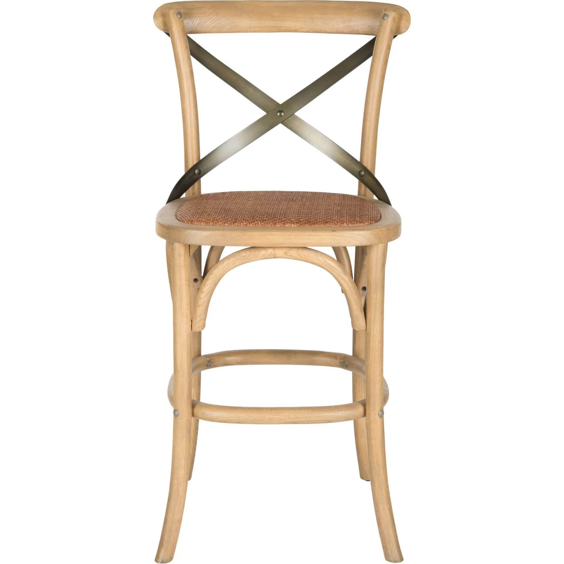 Elisabeth X Back Bar Stool Weathered Oak/Medium Brown - Image 7